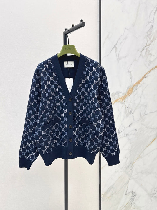 🔥Highest Quality🔥26FW New Limited Edition V-Neck Cardigan with Colorful GG Pattern 🖤