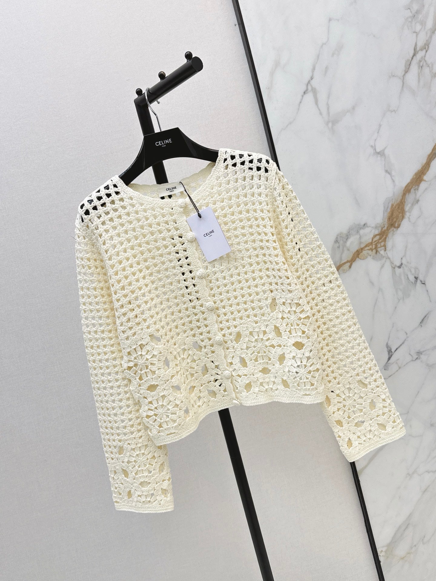 🔥Highest Quality🔥26FW New Cut-out Crochet Knit Cardigan 🖤