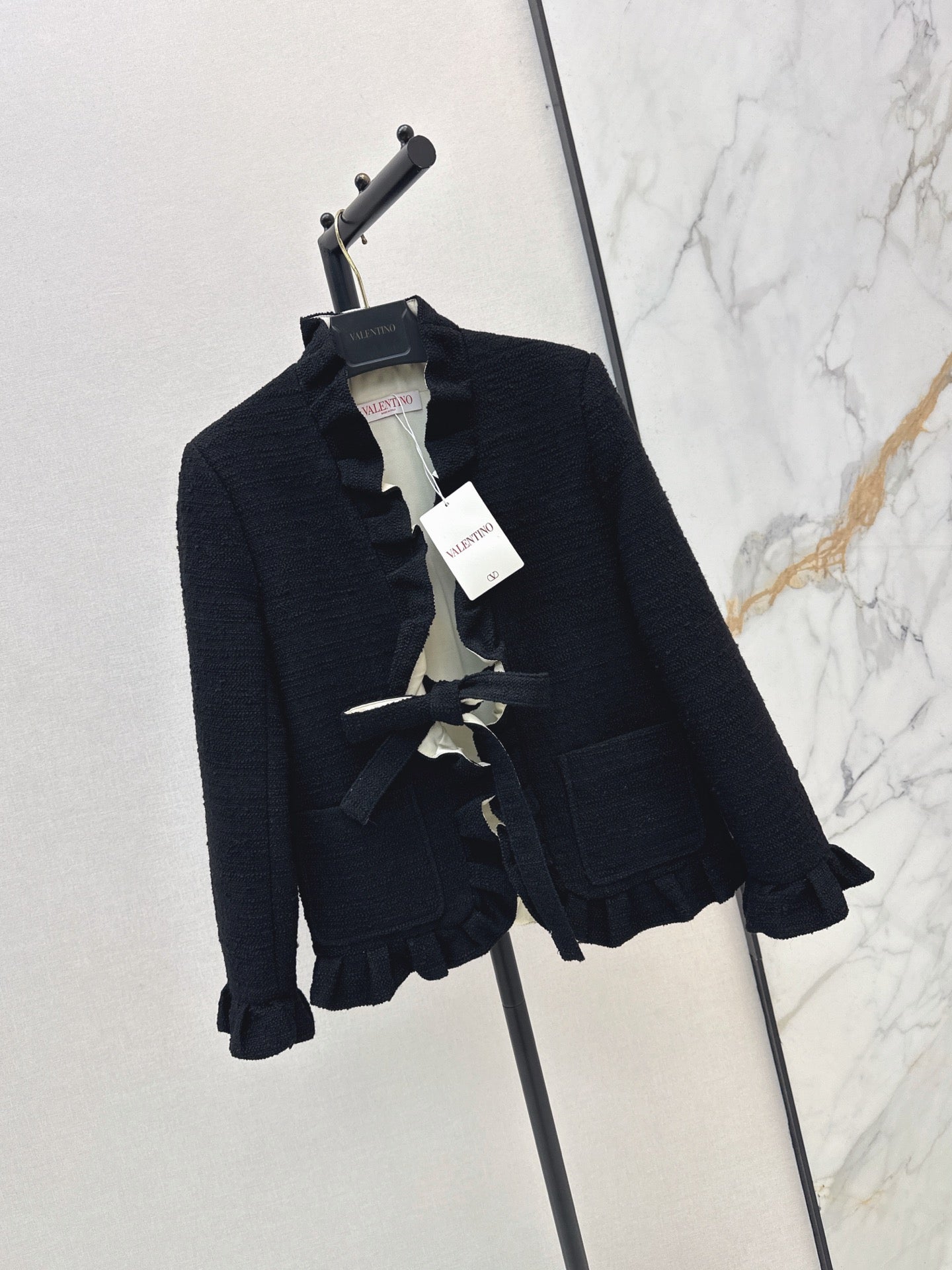 26FW New Mixed-Color Ruffled Cardigan-Style Jacket 🖤