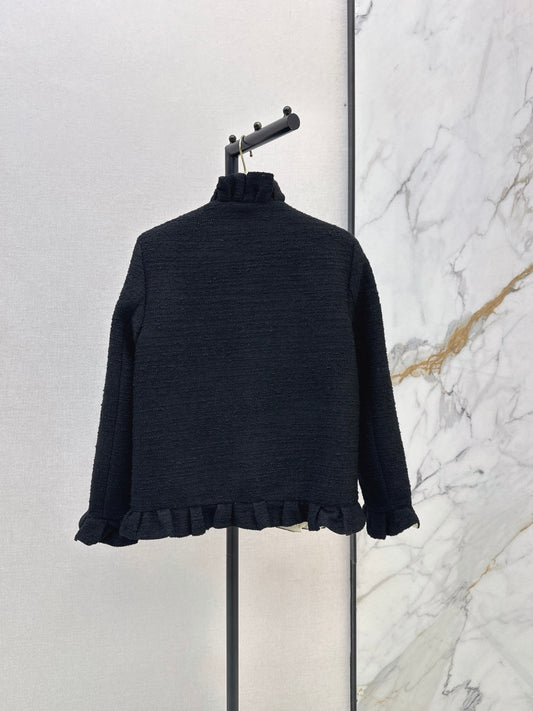 26FW New Mixed-Color Ruffled Cardigan-Style Jacket 🖤