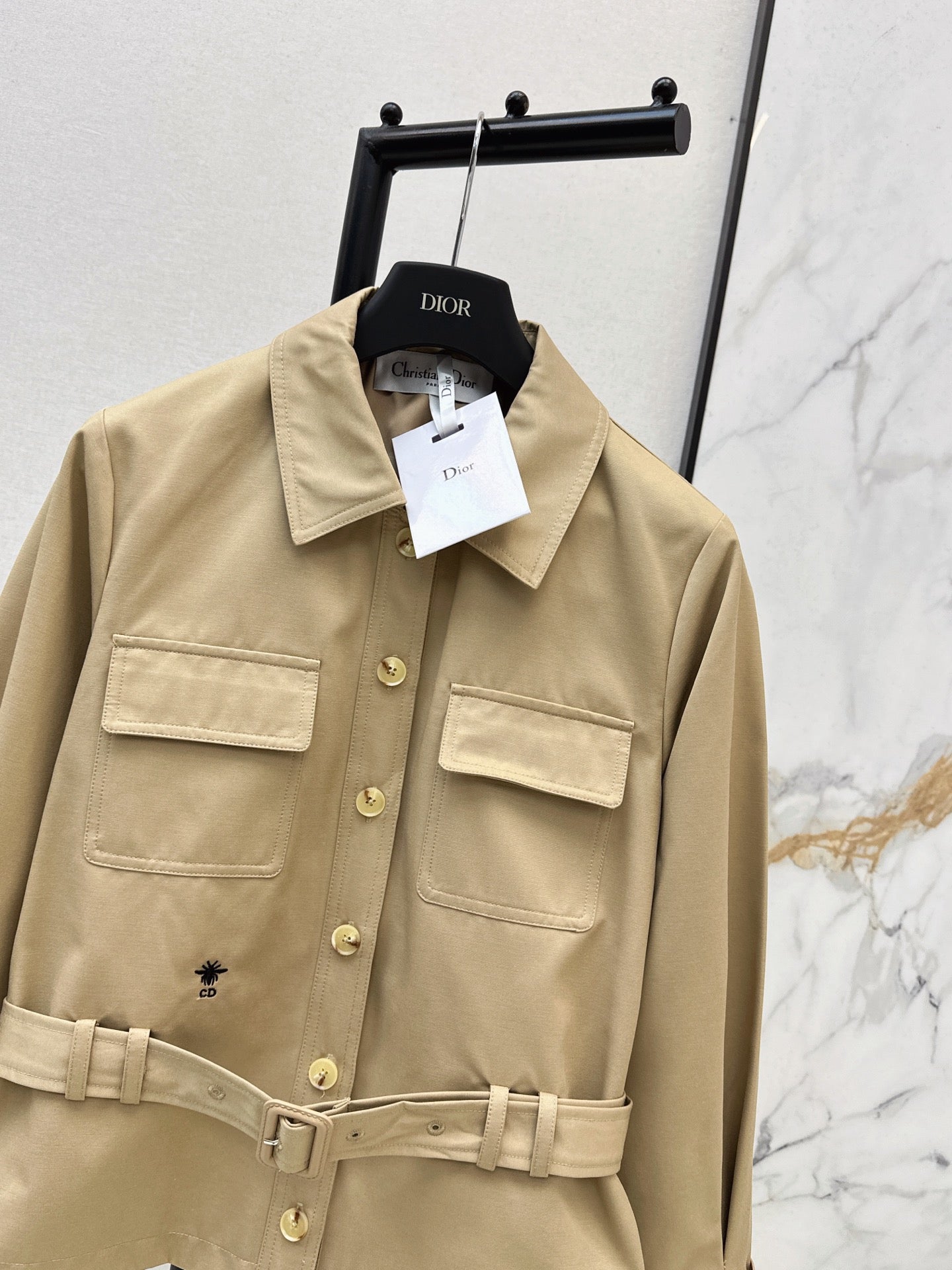 26FW New Cropped Trench Coat with Cinched-Waist Design 🖤