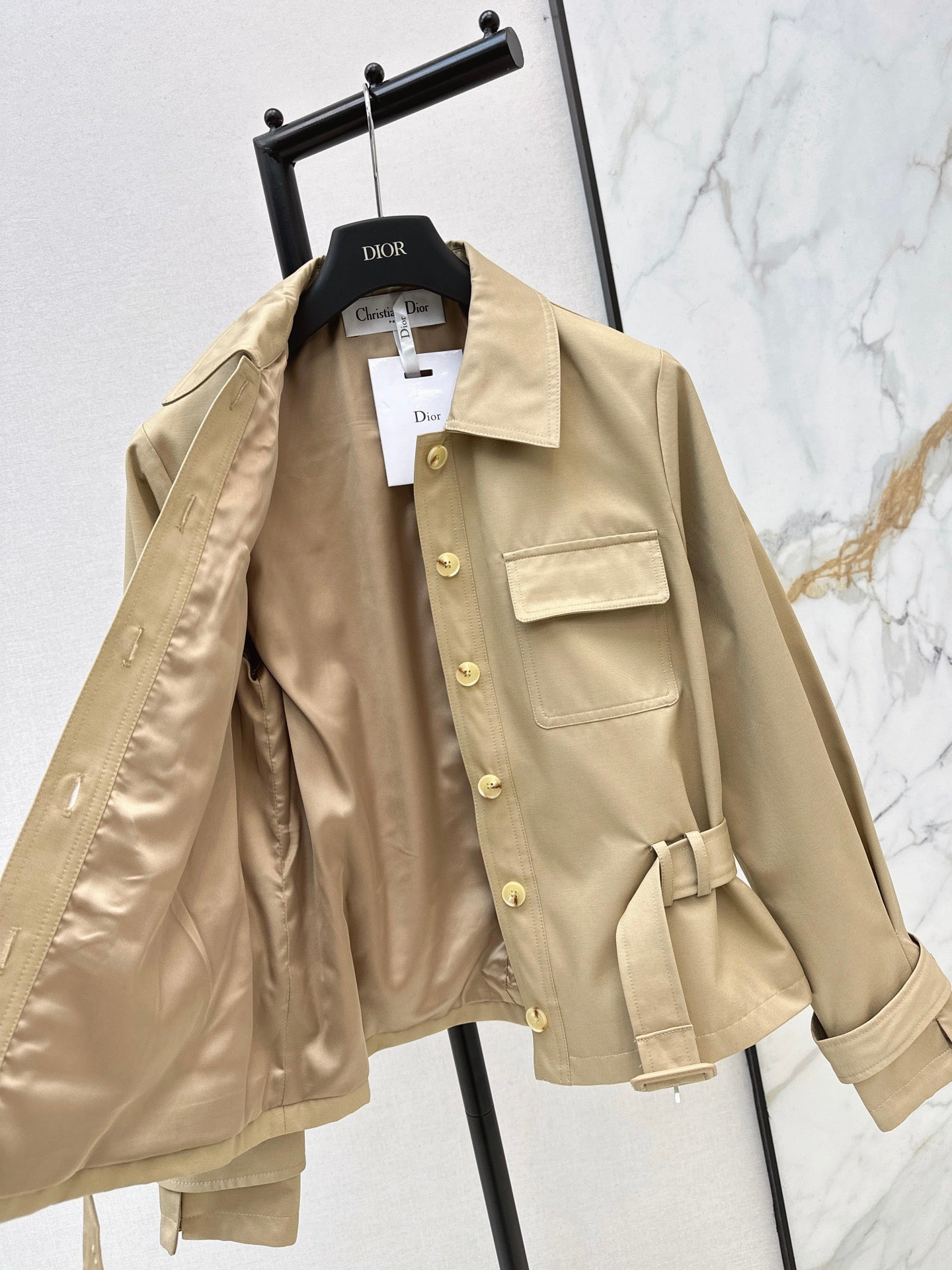 26FW New Cropped Trench Coat with Cinched-Waist Design 🖤