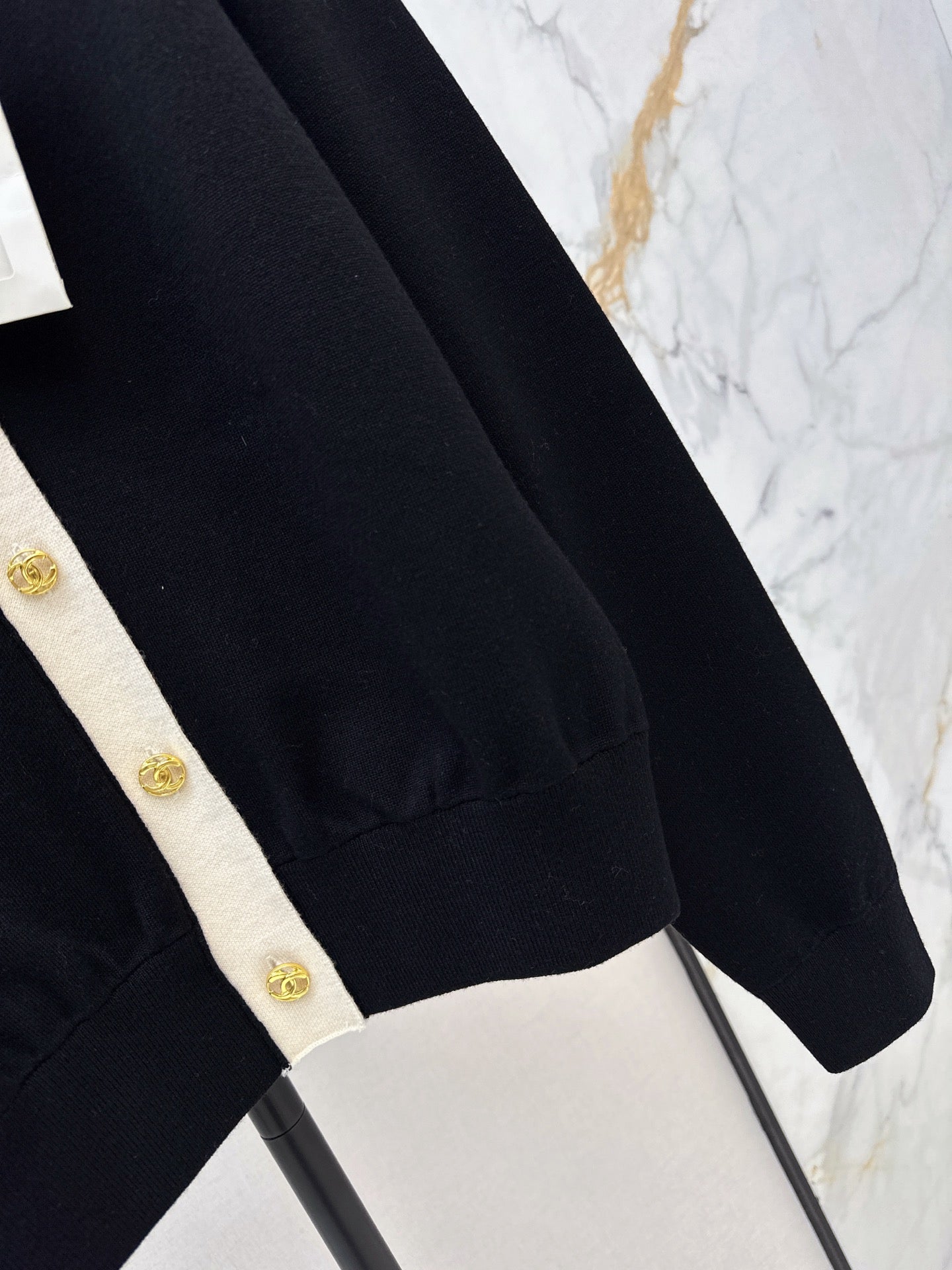 🔥Highest Quality🔥 26FW New Color-Block Nautical-Style Collared Knit Cardigan 🖤
