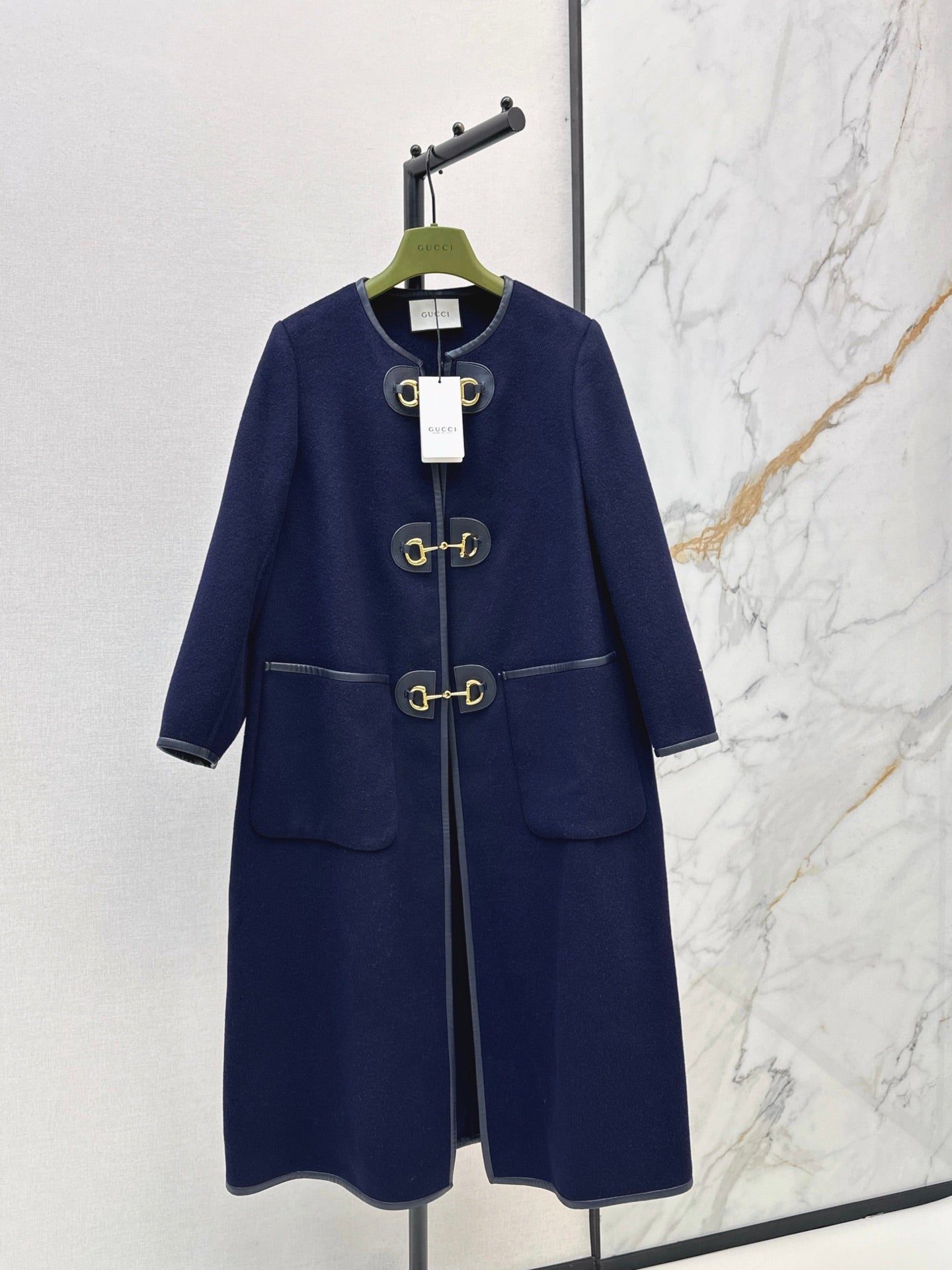 26FW New Long Coat with Horseshoe Buckle Detail 🖤