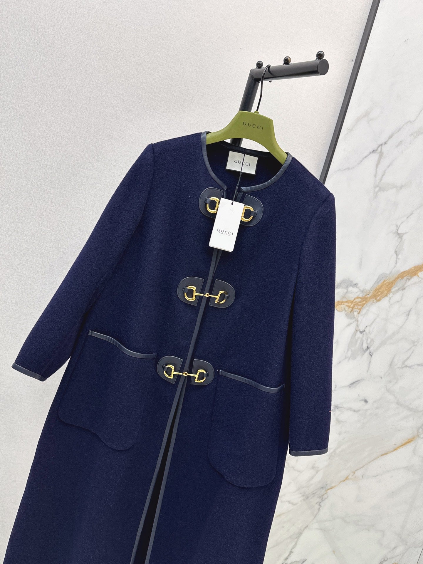 26FW New Long Coat with Horseshoe Buckle Detail 🖤