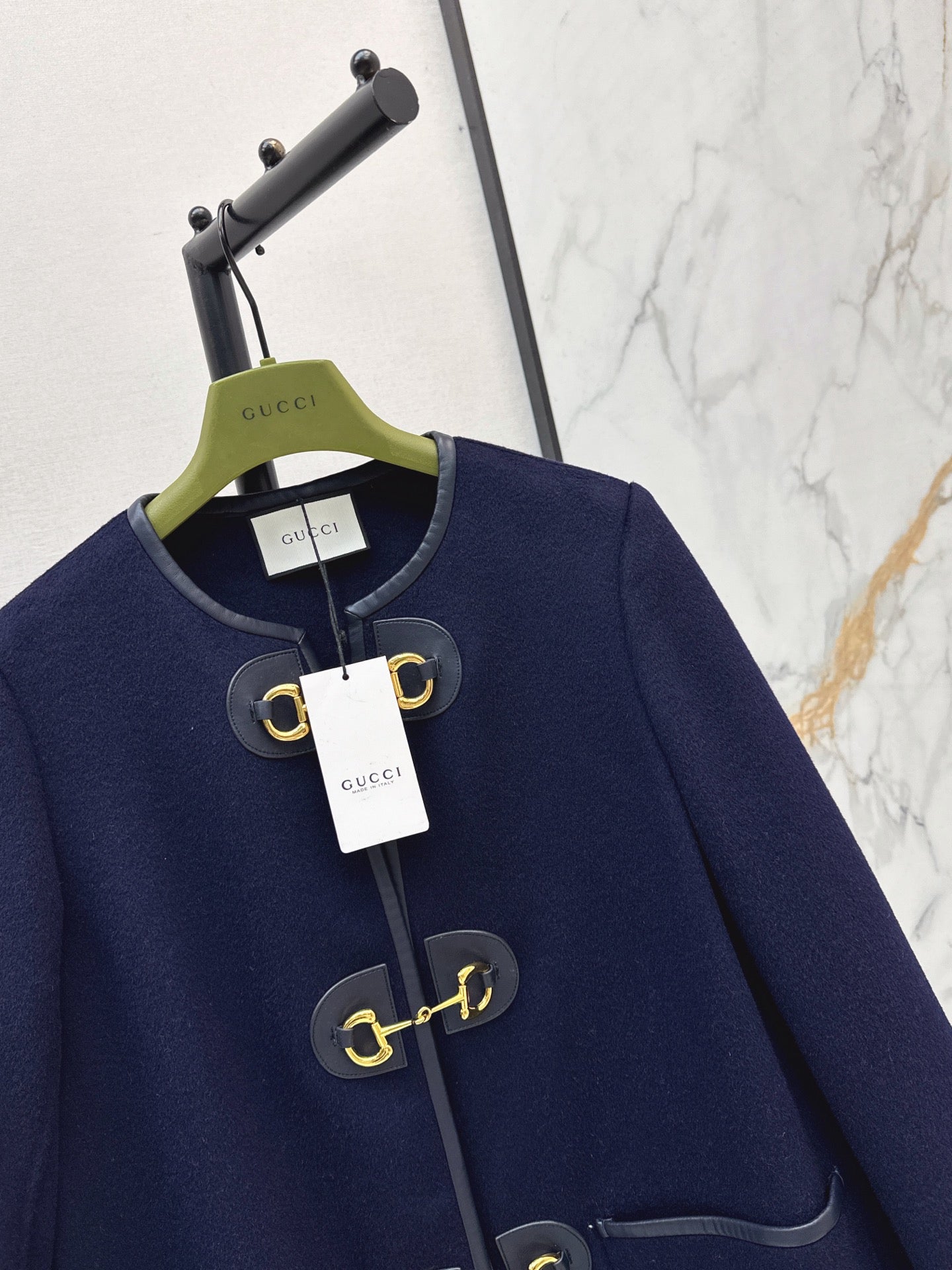 26FW New Long Coat with Horseshoe Buckle Detail 🖤
