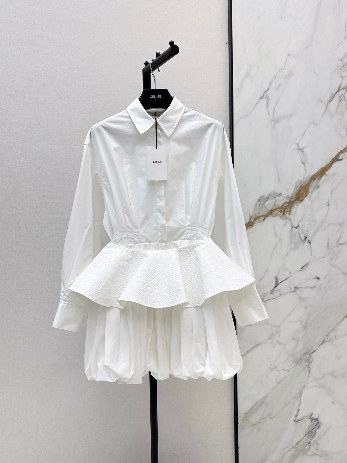 26FW New Shirt-Style Dress with Detachable Ruffled Waist Belt 🤍