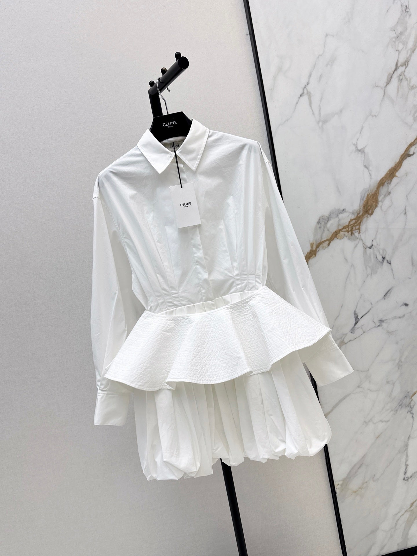26FW New Shirt-Style Dress with Detachable Ruffled Waist Belt 🤍
