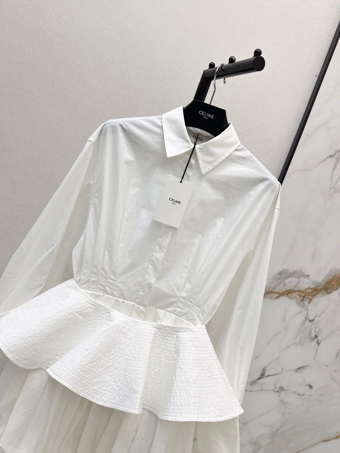 26FW New Shirt-Style Dress with Detachable Ruffled Waist Belt 🤍