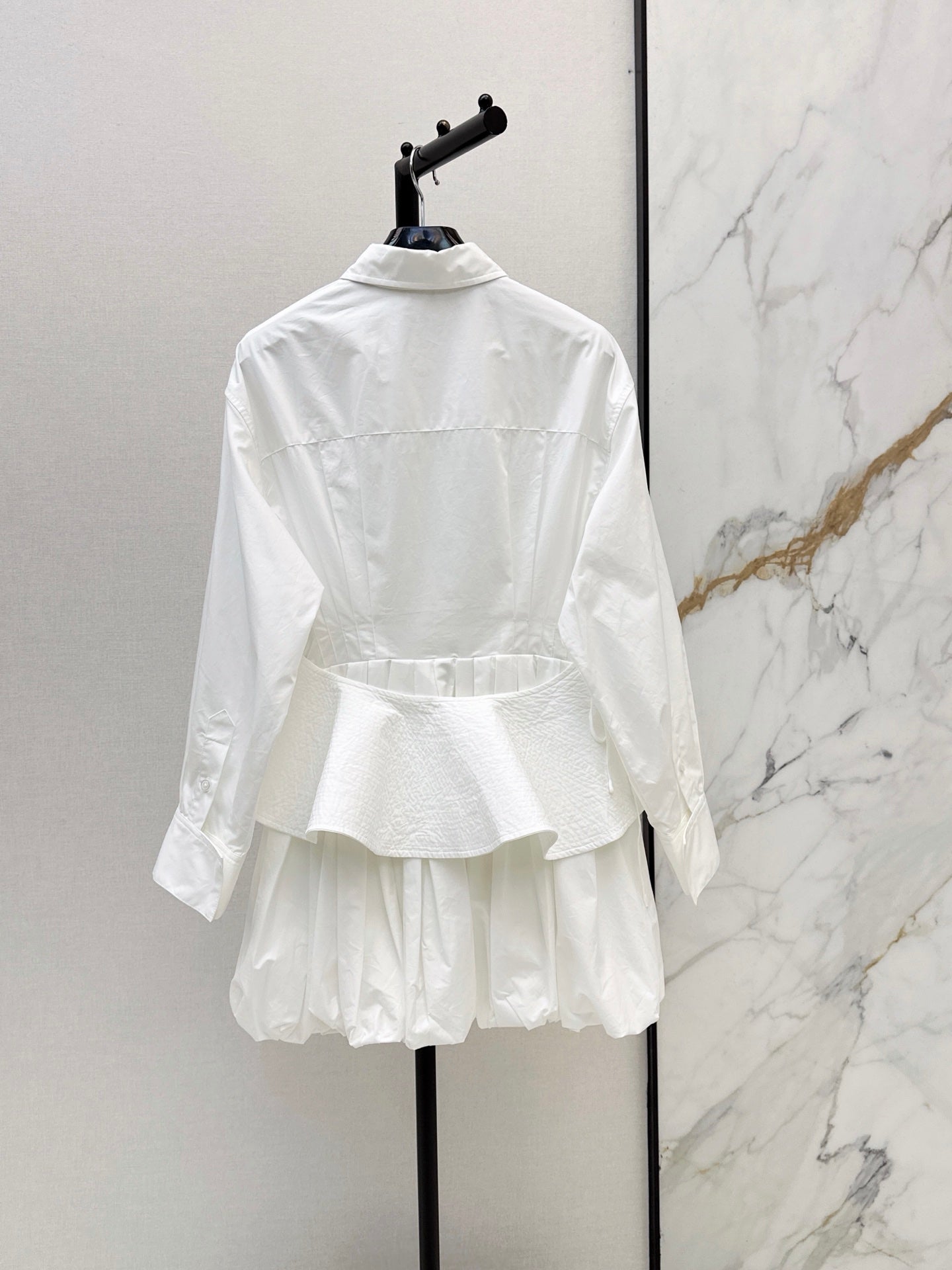 26FW New Shirt-Style Dress with Detachable Ruffled Waist Belt 🤍