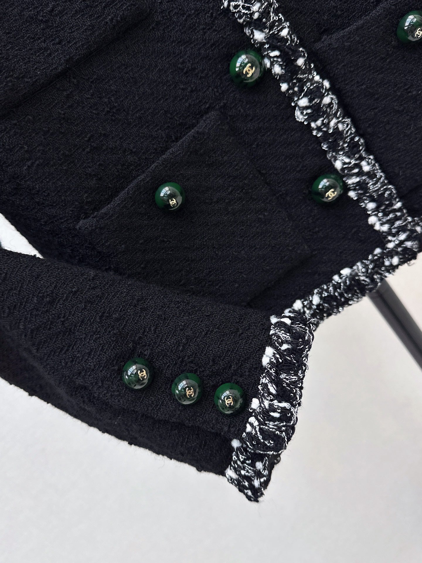 🔥Highest Quality🔥 26FW New Black Tweed Crew-Neck Knit Jacket 🖤