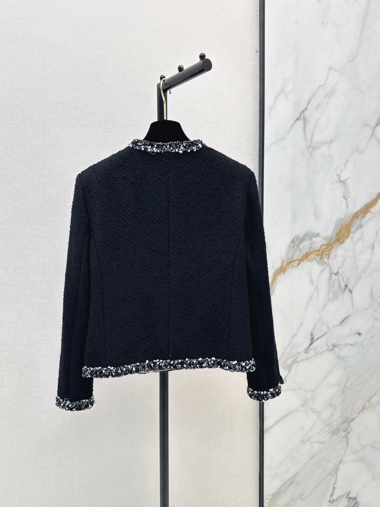 🔥Highest Quality🔥 26FW New Black Tweed Crew-Neck Knit Jacket 🖤