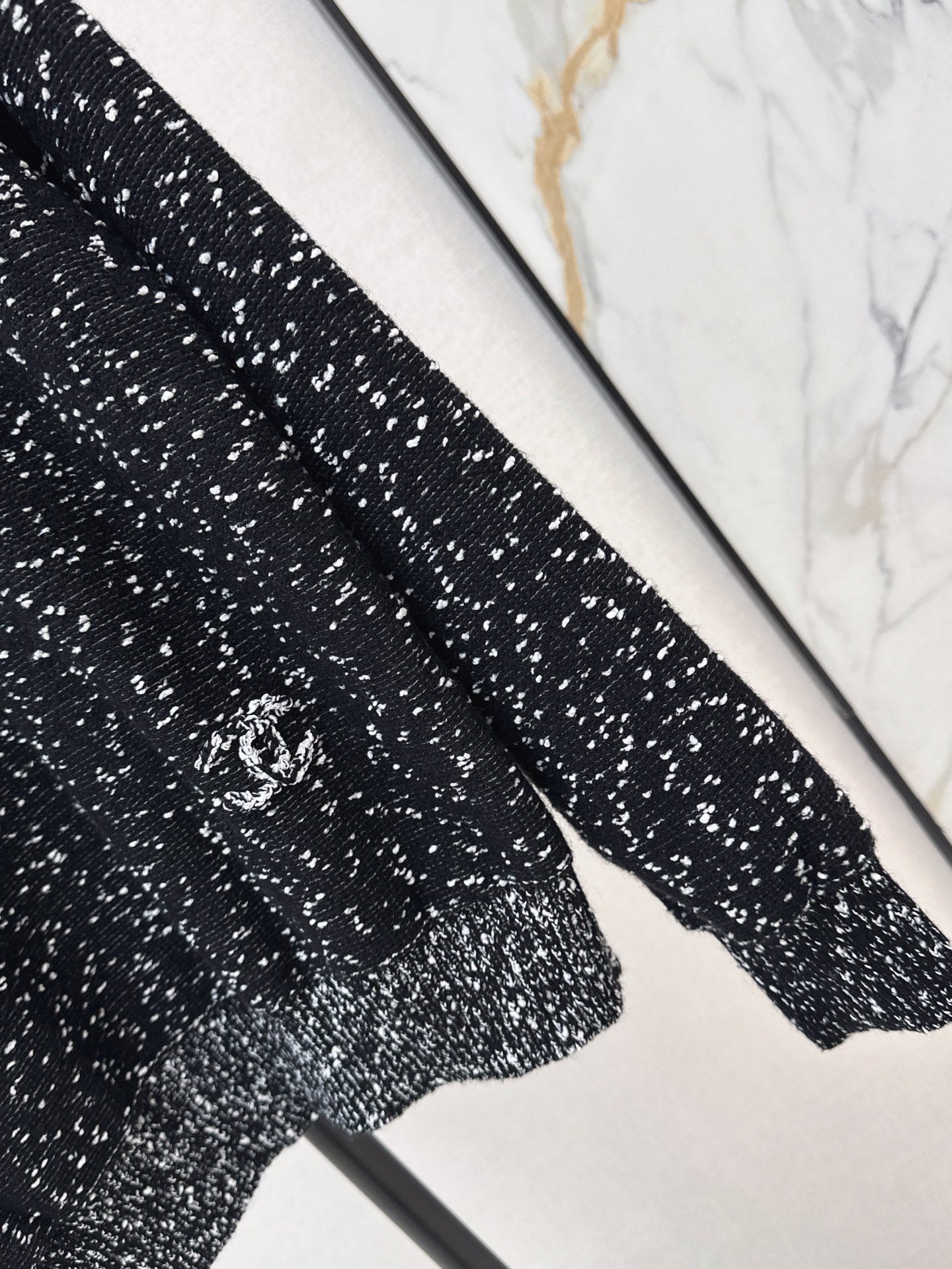 26FW New Speckled Yarn Half-Zip Knit Top 🖤