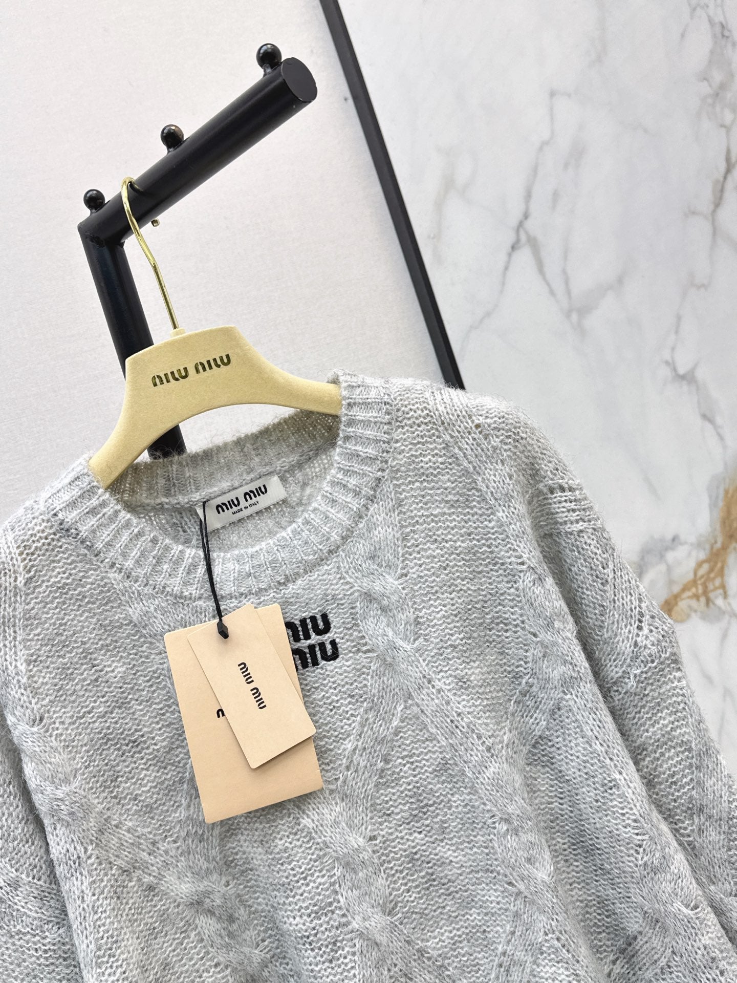 26FW New Logo Letter Embroidery Crewneck Sweater 🩶