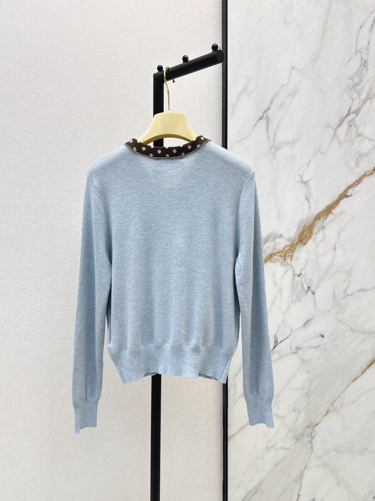 26FW New Bow-Tie V-Neck Cropped Knit Top 🩵