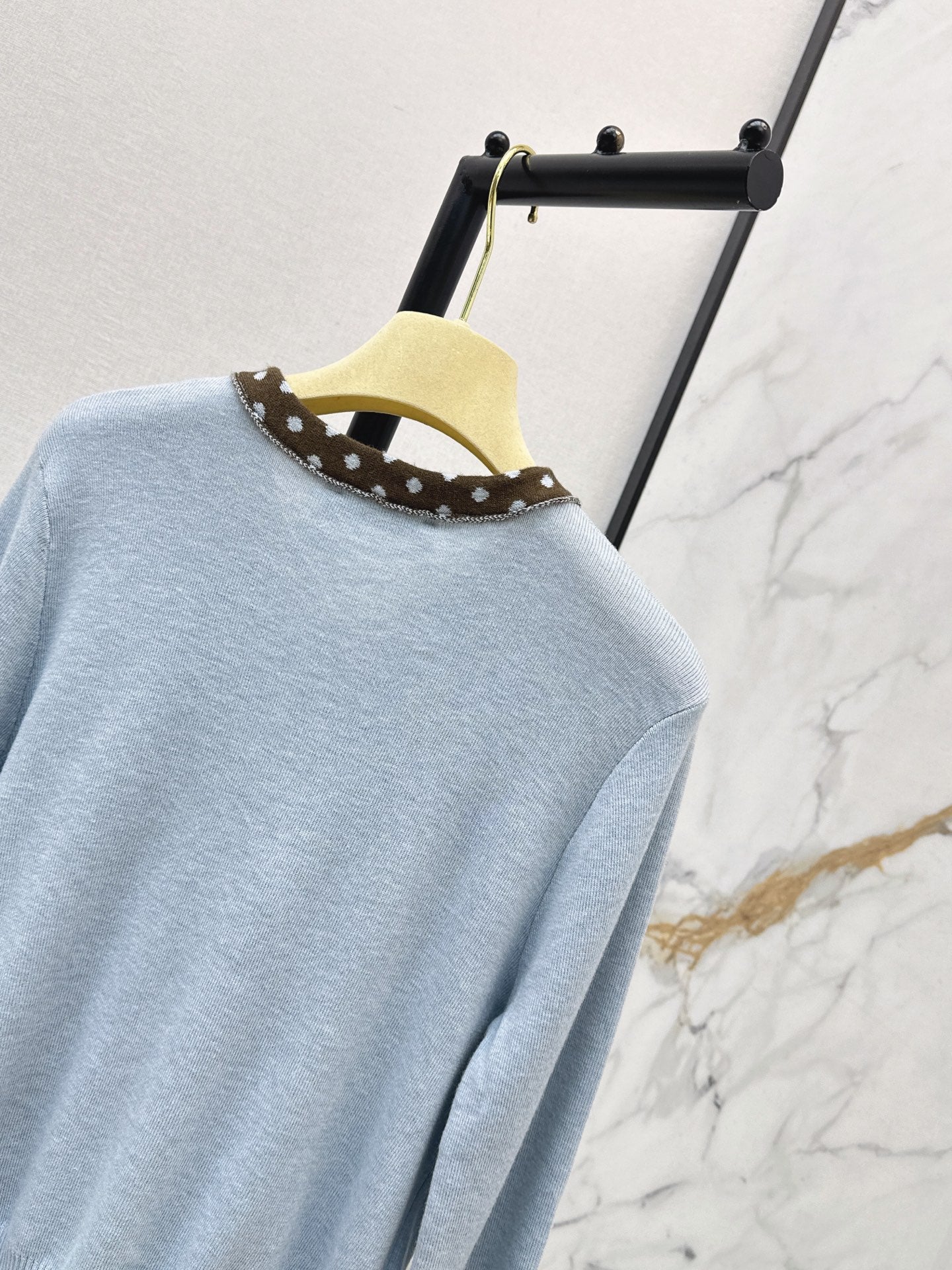26FW New Bow-Tie V-Neck Cropped Knit Top 🩵