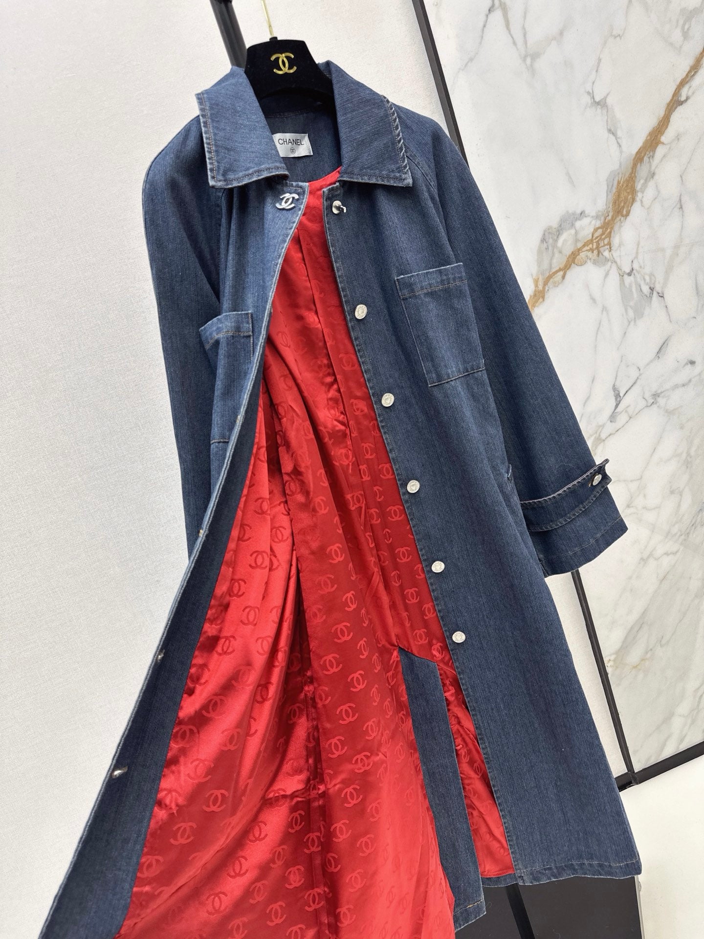 26FW New "Coco Girl" Style: Long Denim Coat 🖤