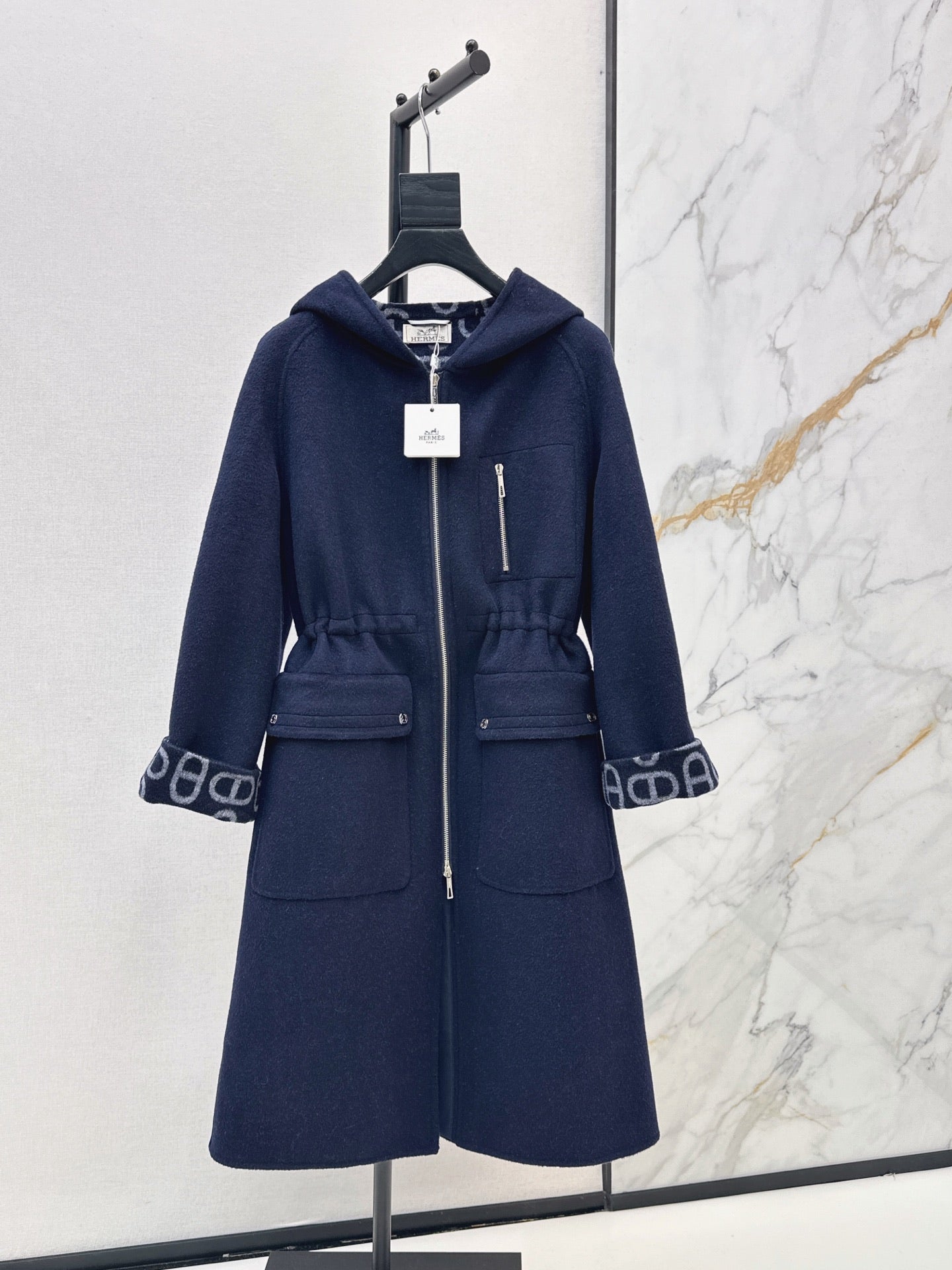 26FW New Reversible Cashmere Long Hooded Coat with Drawstring Waist 🖤