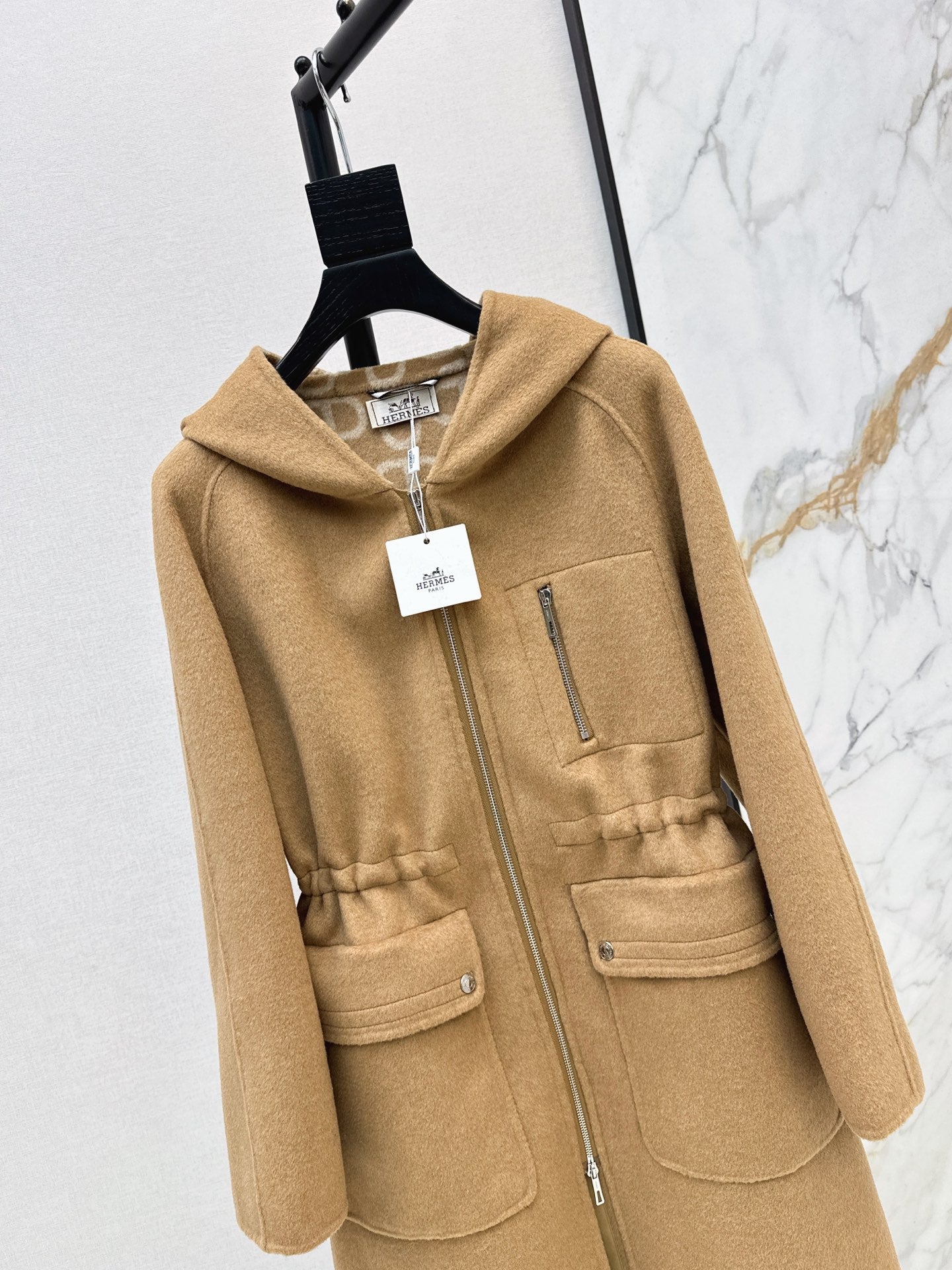 26FW New Reversible Cashmere Long Hooded Coat with Drawstring Waist 🖤