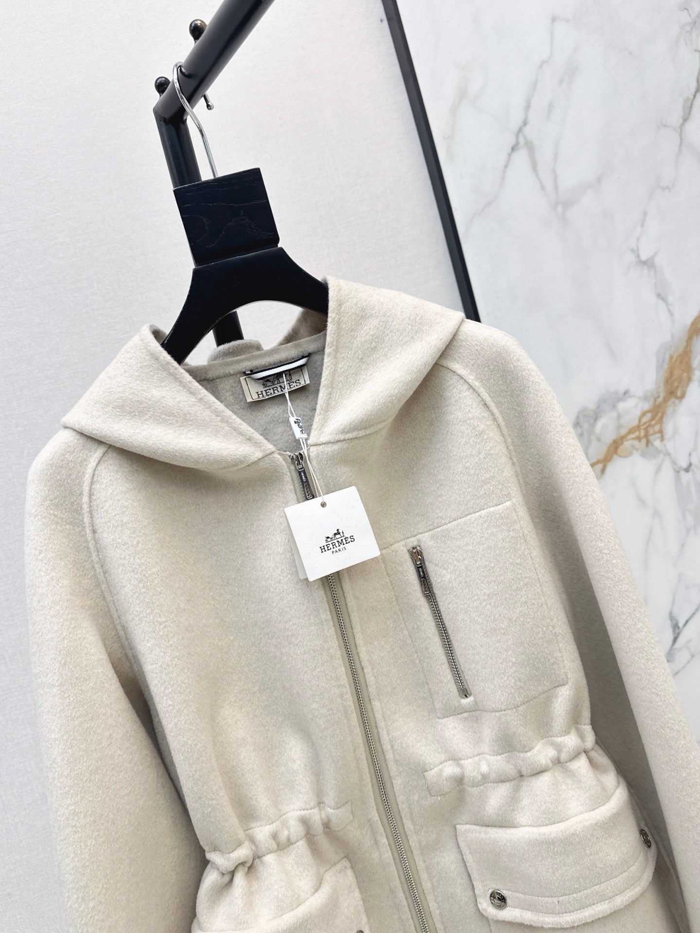 26FW New Reversible Cashmere Long Hooded Coat with Drawstring Waist 🖤