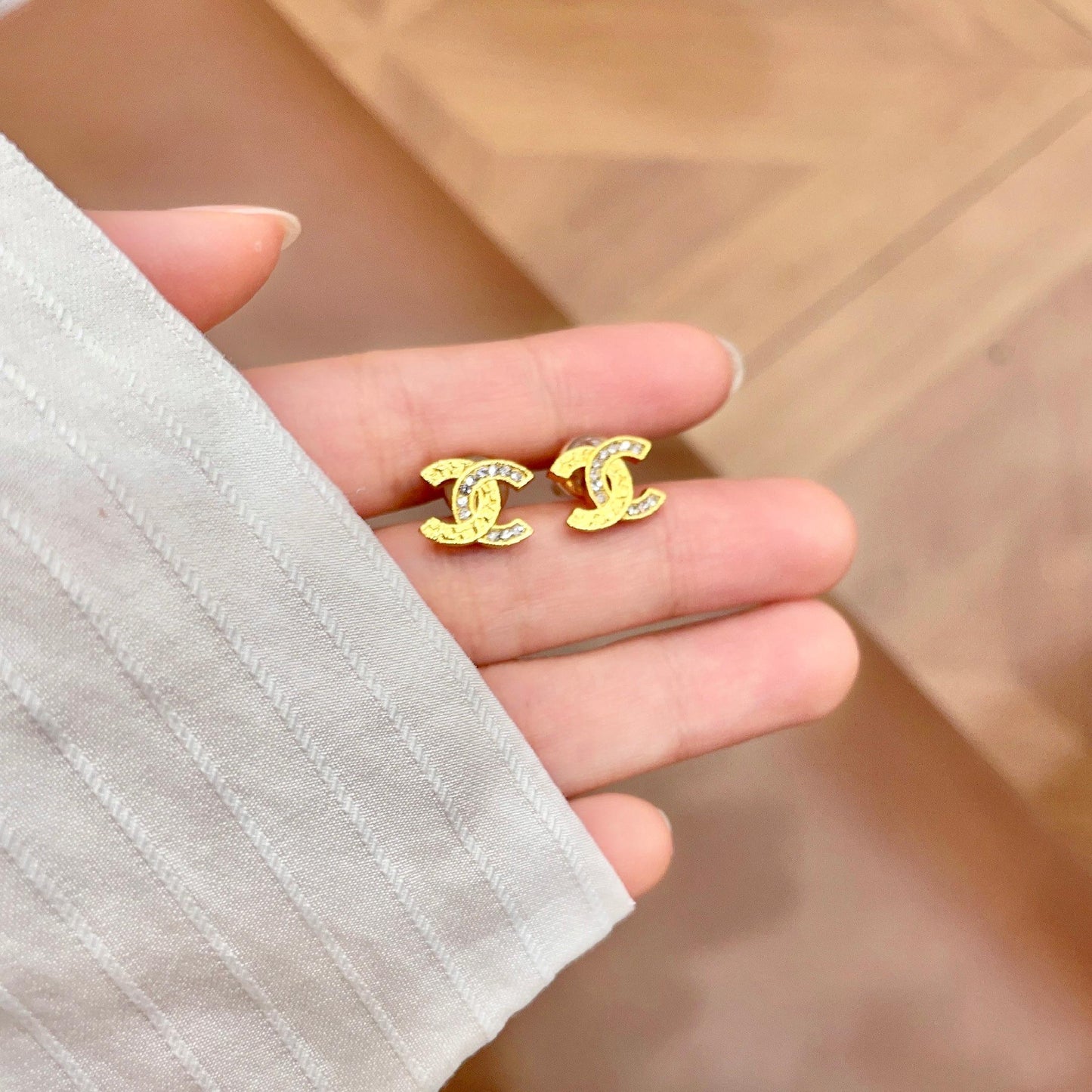 26FW New Double-C Logo Stud Earrings