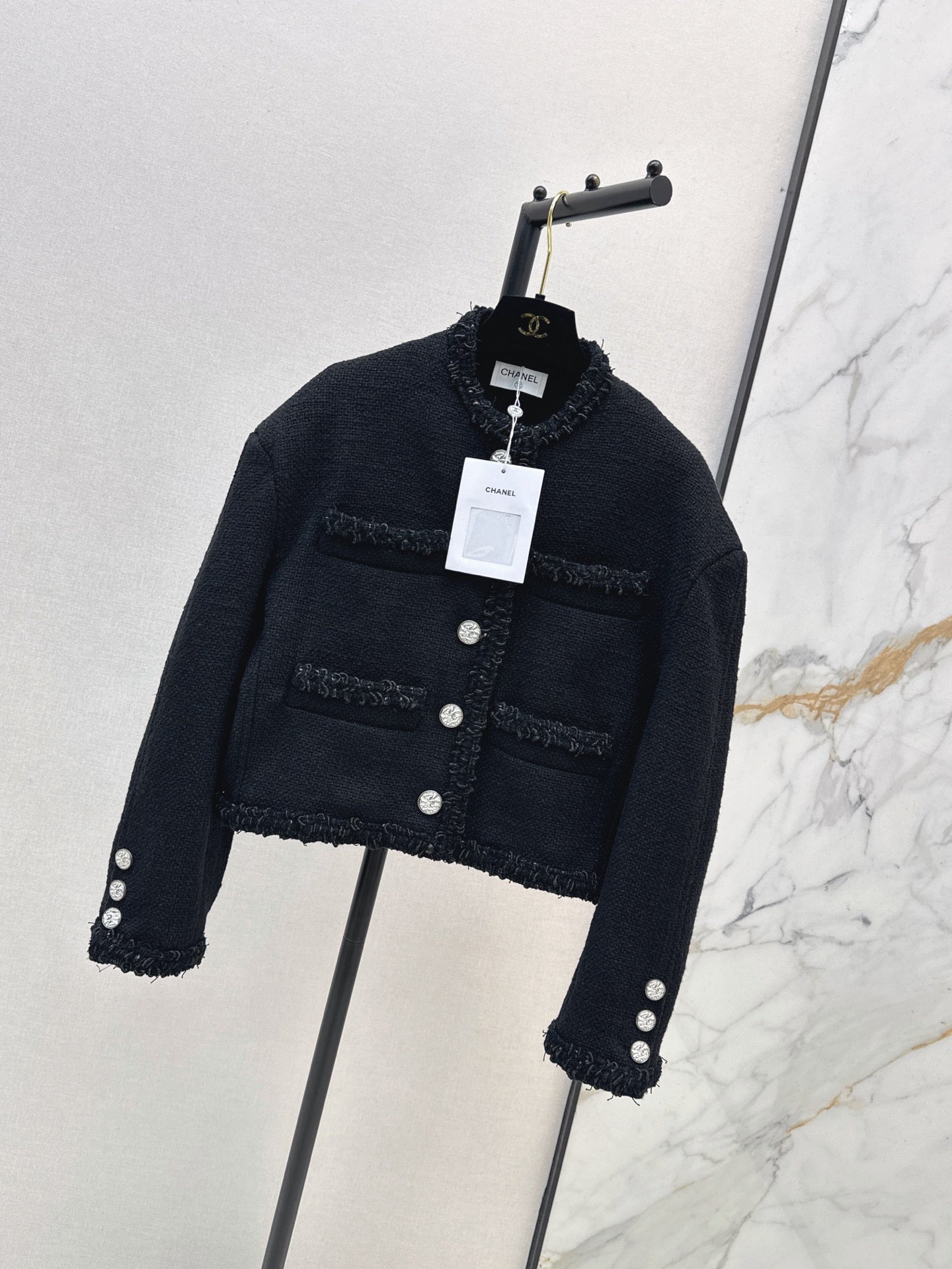 26FW New Cropped Tweed Jacket with Trim 🖤