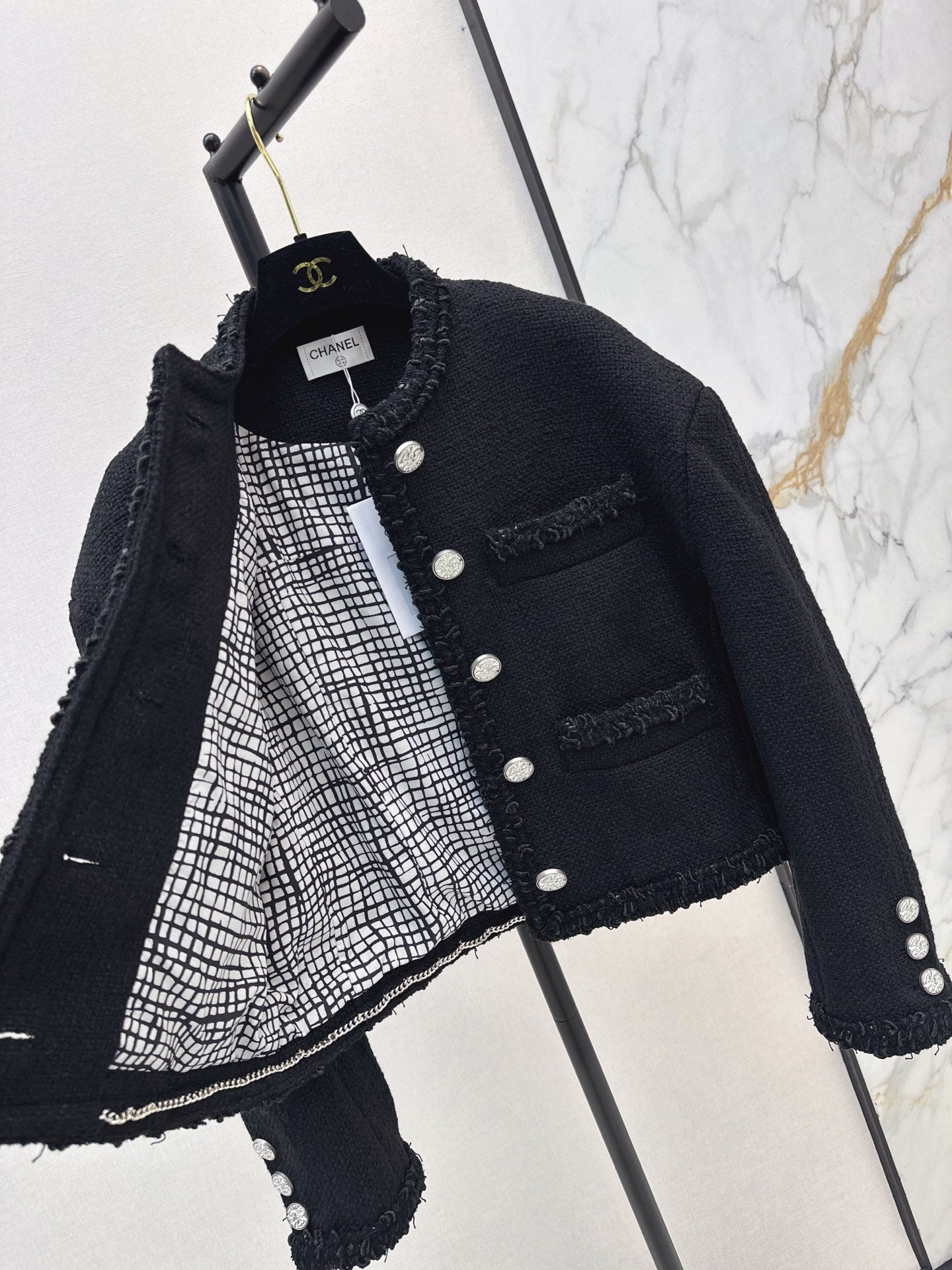 26FW New Cropped Tweed Jacket with Trim 🖤