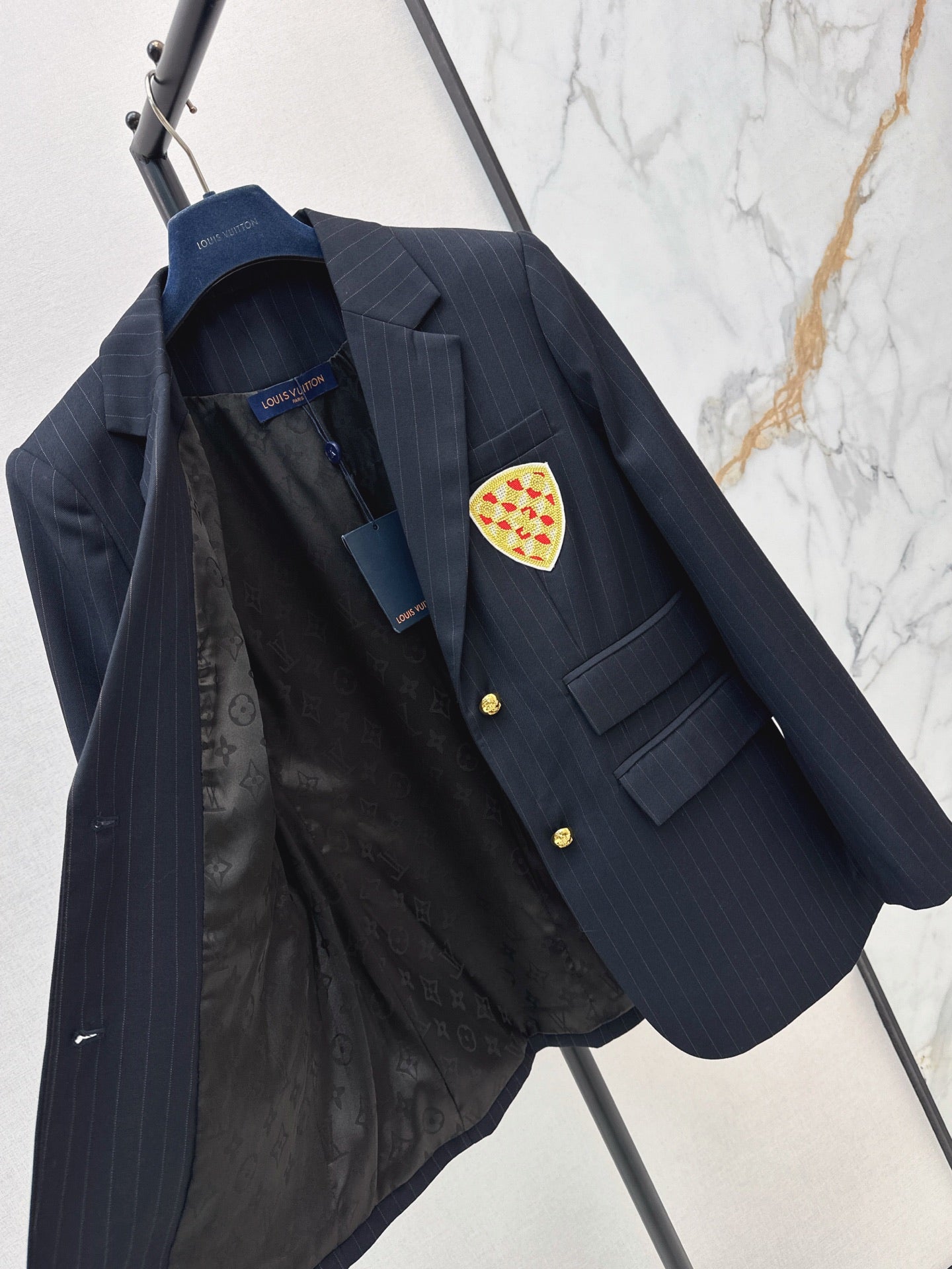 🔥Highest Quality🔥26FW New Striped Badge Blazer 🖤