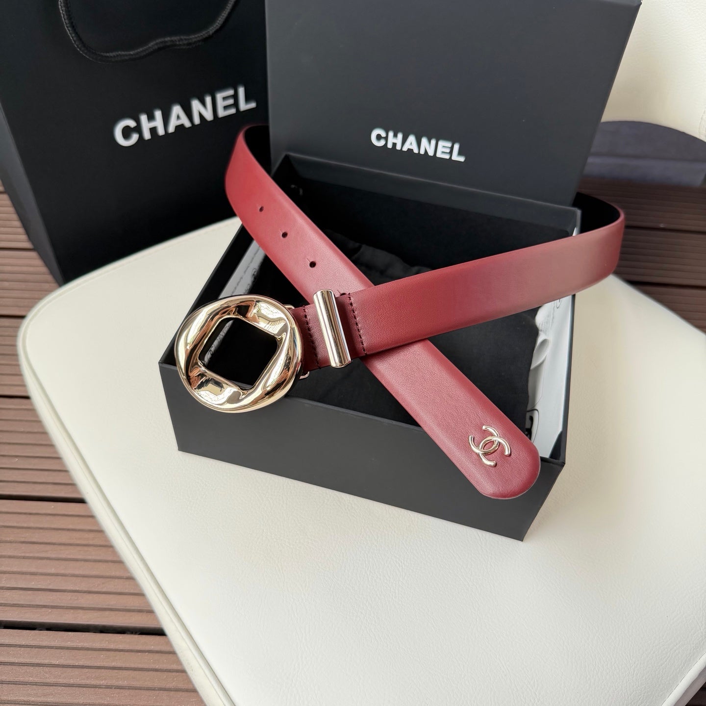 26FW New Double-C Top-Grain Cowhide Belt 30mm