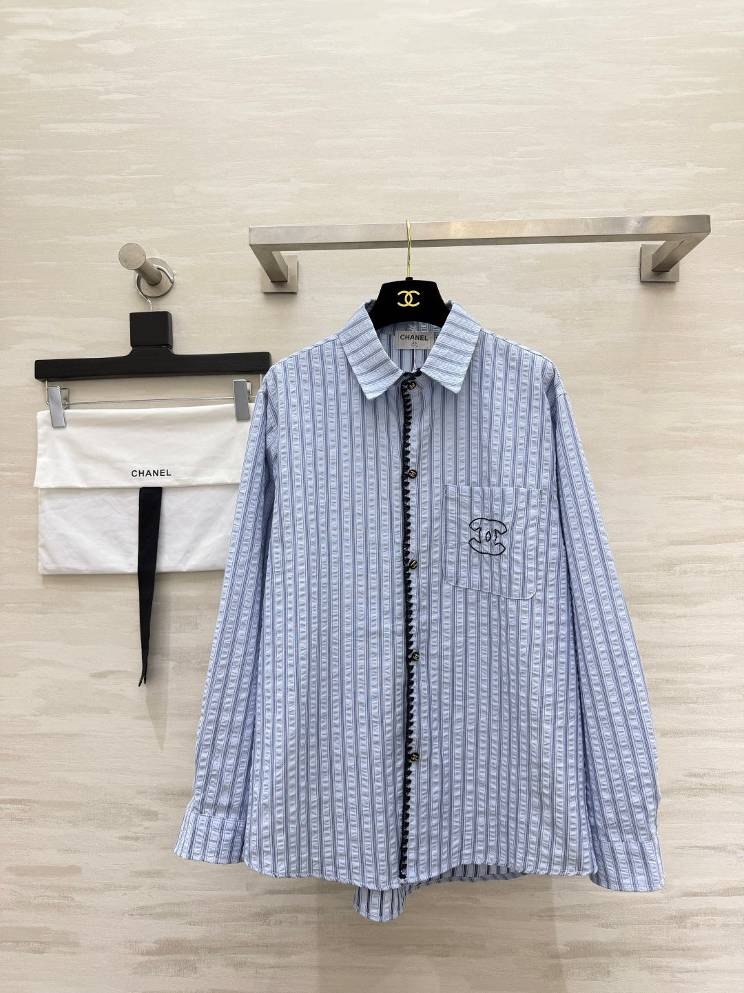 26FW New Textured Blue & White Striped Shirt 🩵