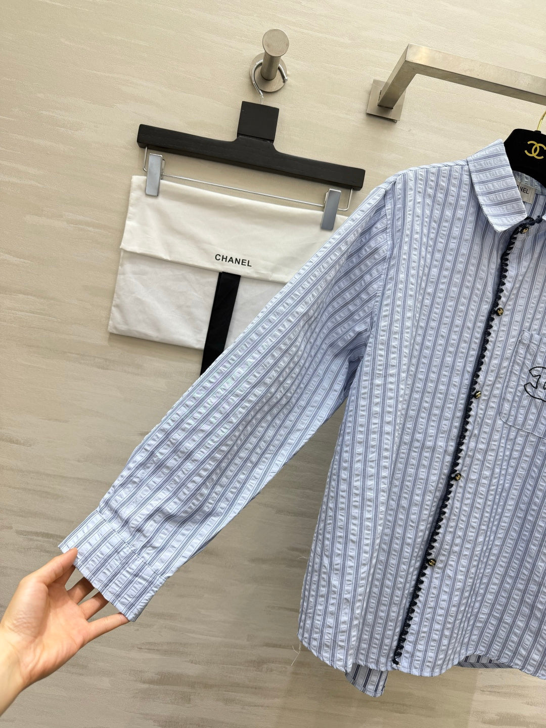 26FW New Textured Blue & White Striped Shirt 🩵