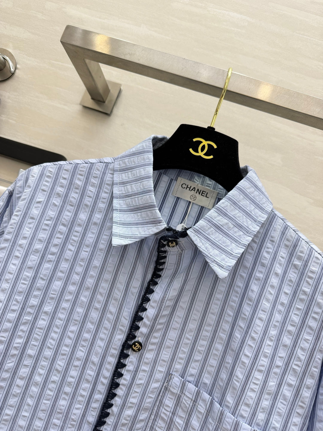26FW New Textured Blue & White Striped Shirt 🩵