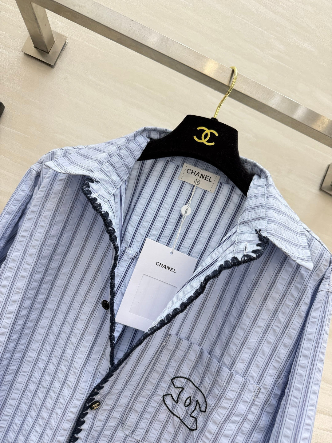 26FW New Textured Blue & White Striped Shirt 🩵