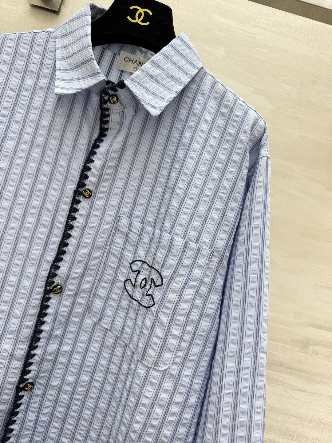 26FW New Textured Blue & White Striped Shirt 🩵