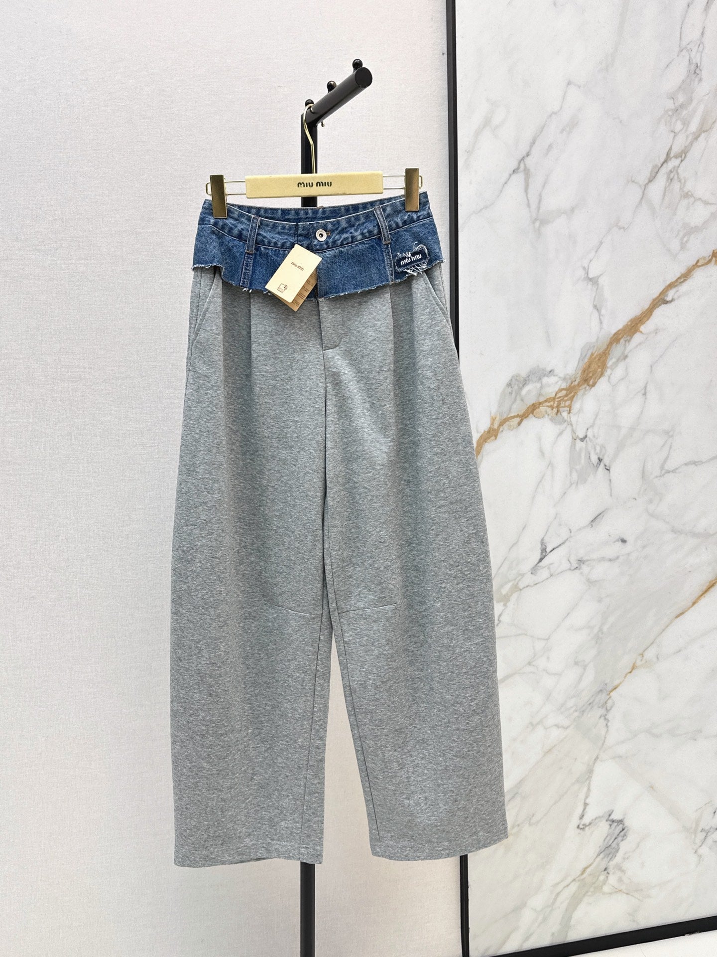 26FW New Denim-Paneled Straight-Leg Trousers 🖤