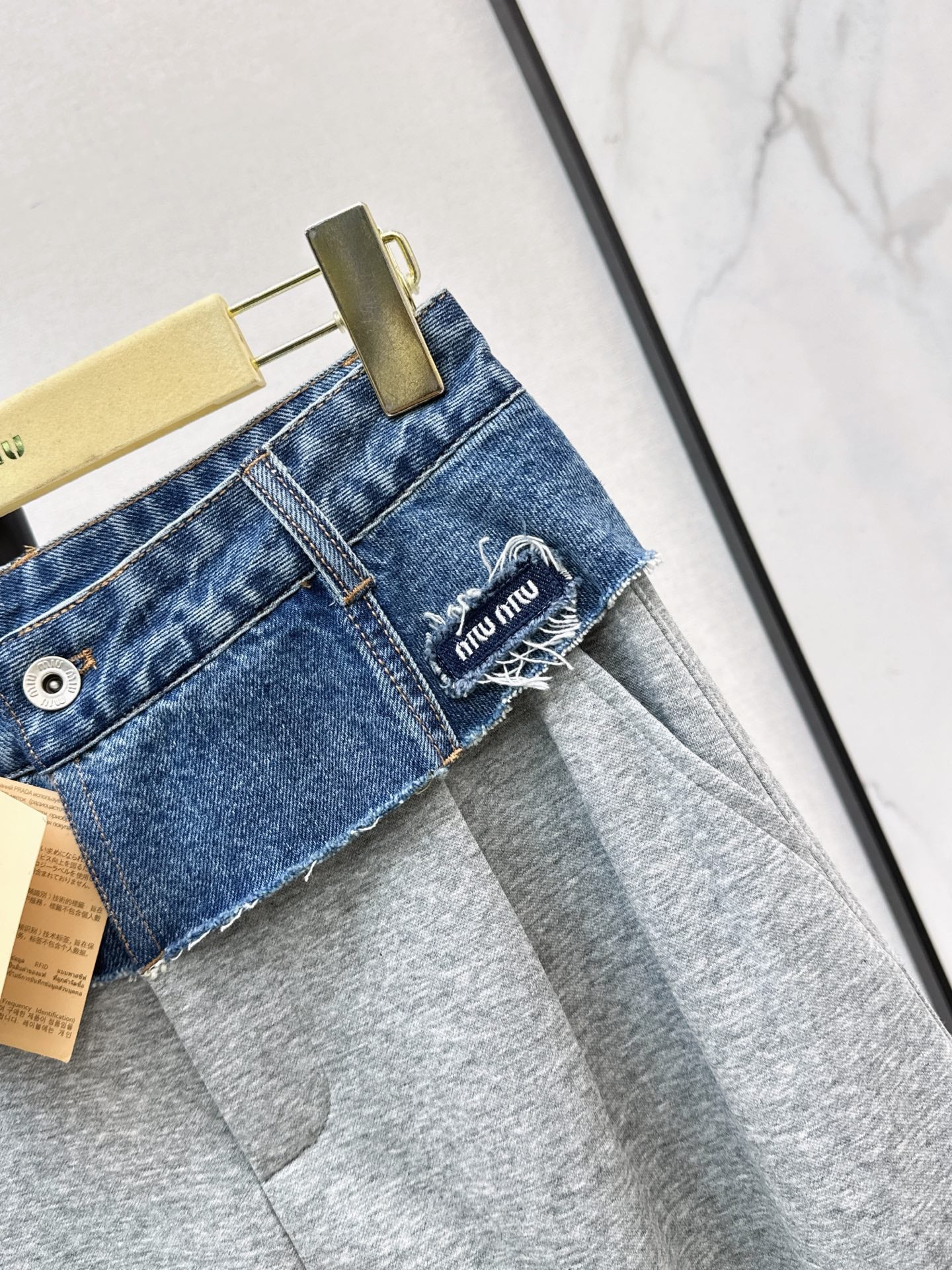 26FW New Denim-Paneled Straight-Leg Trousers 🖤