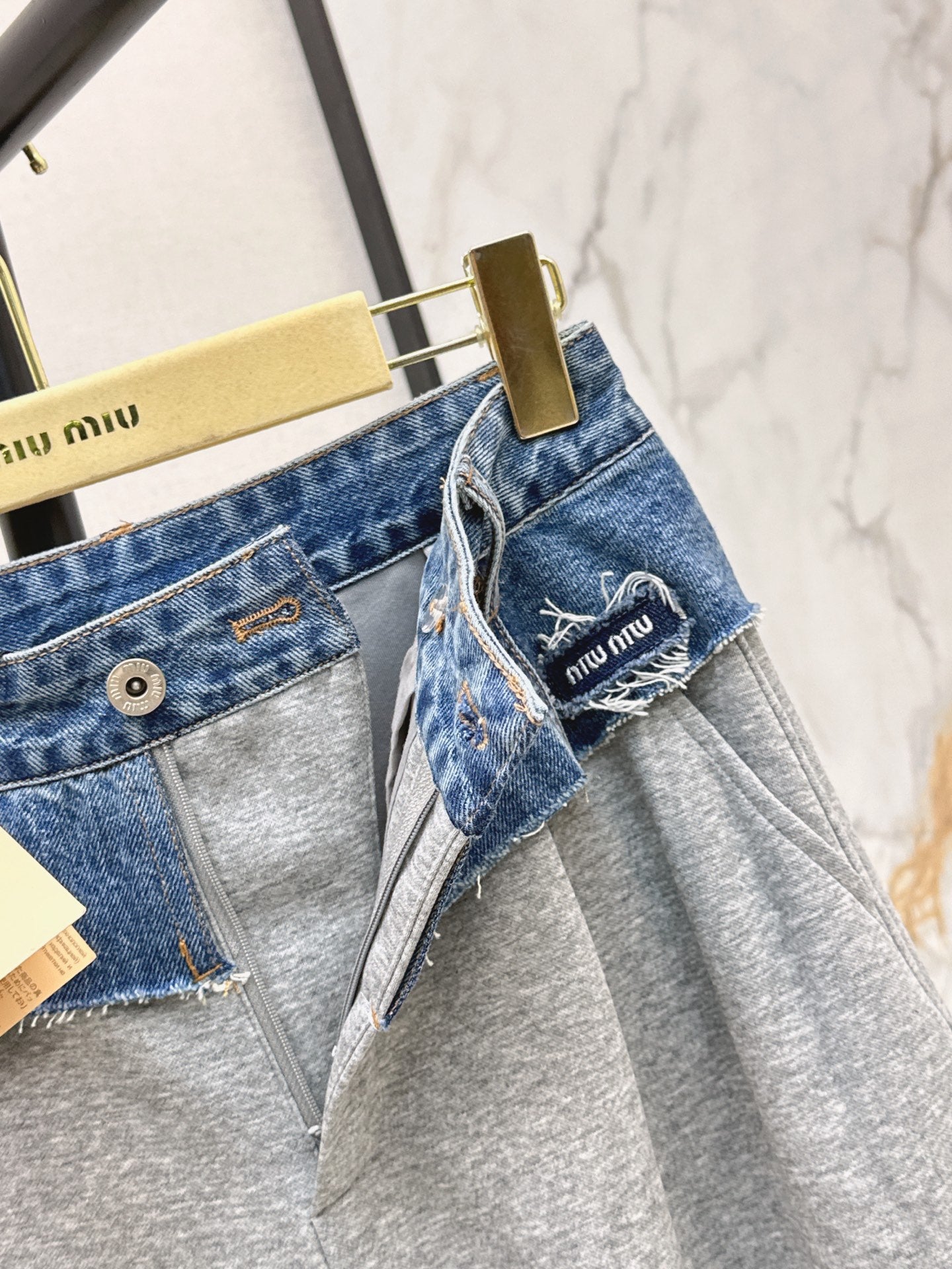 26FW New Denim-Paneled Straight-Leg Trousers 🖤
