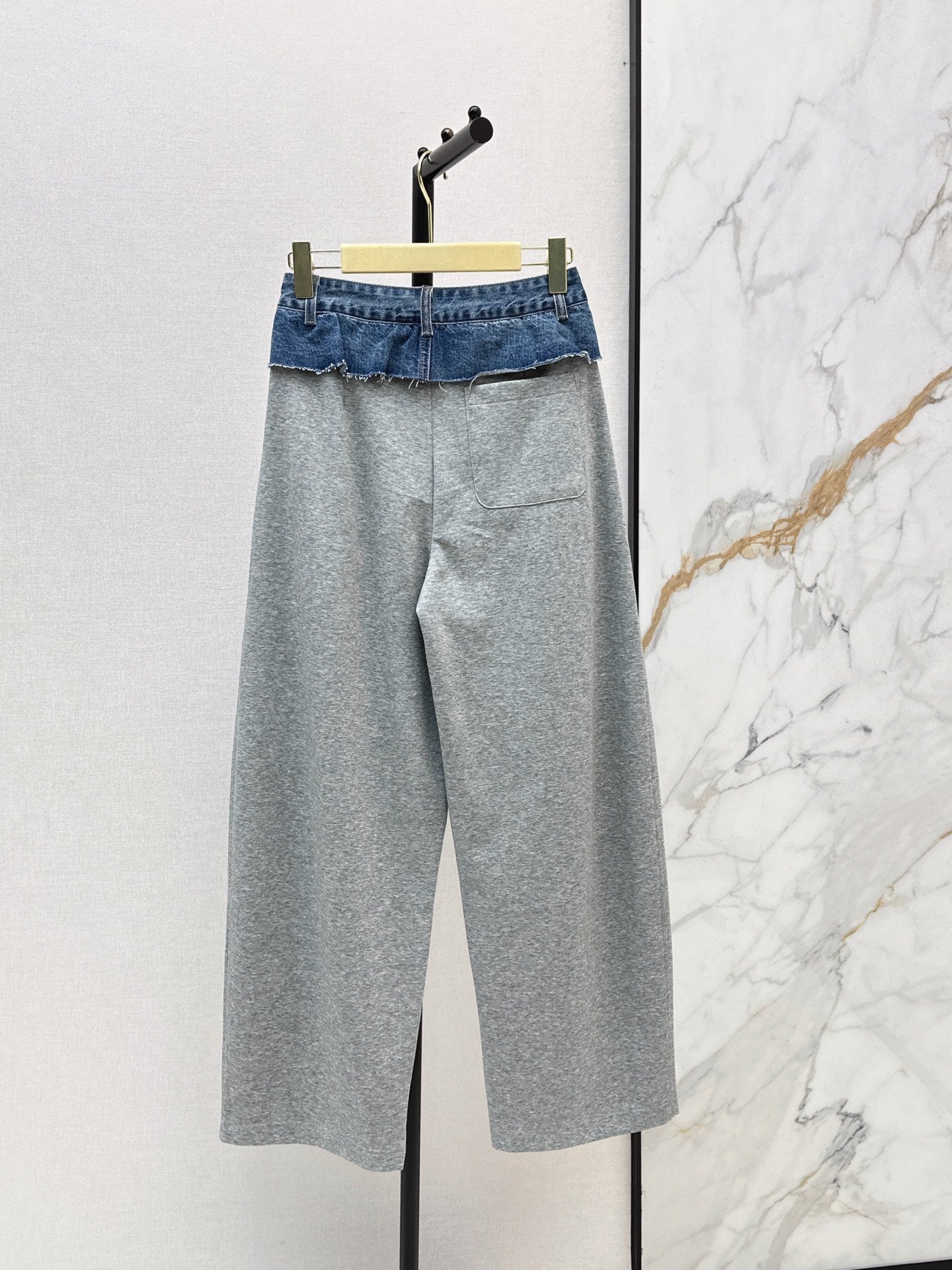 26FW New Denim-Paneled Straight-Leg Trousers 🖤