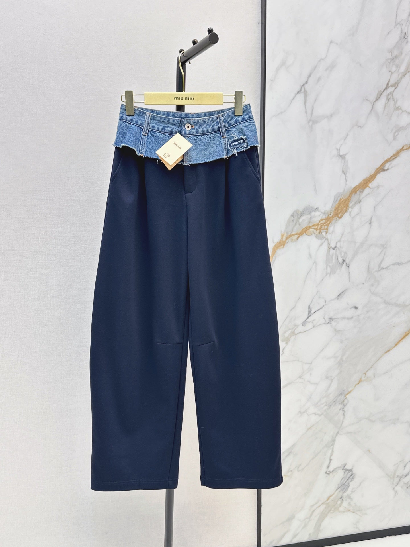 26FW New Denim-Paneled Straight-Leg Trousers 🖤