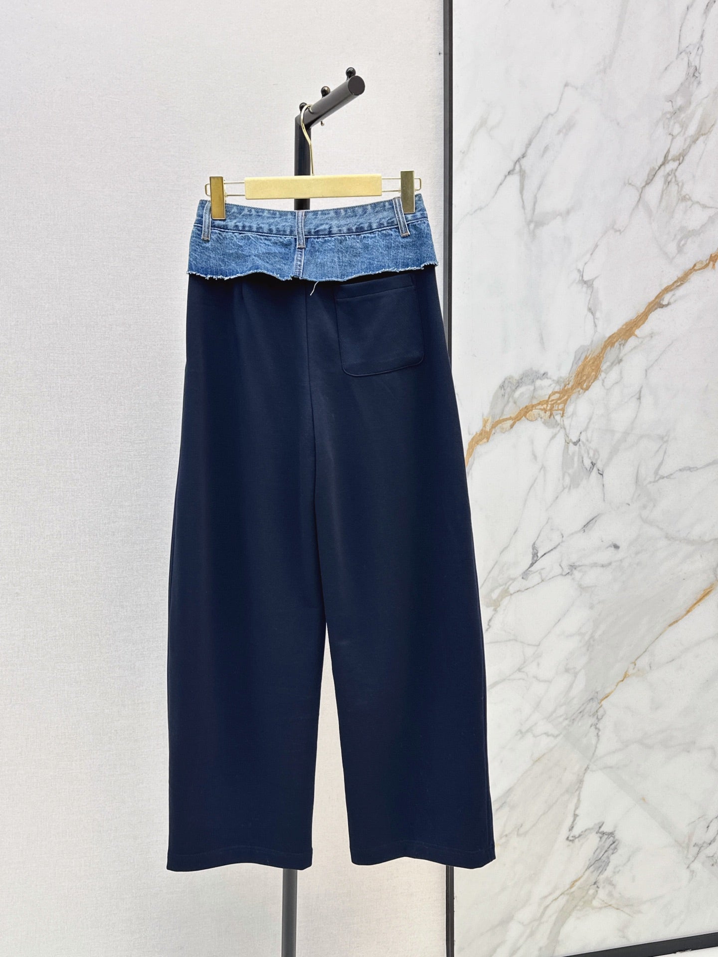26FW New Denim-Paneled Straight-Leg Trousers 🖤