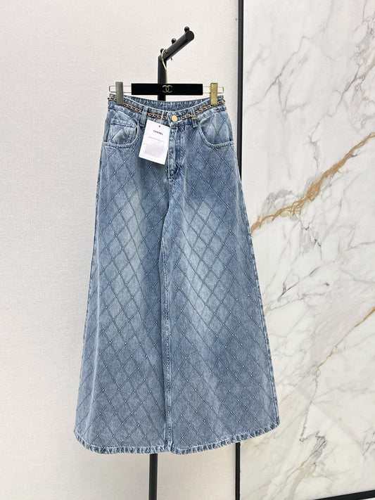 26FW New "Coco Girl" Style: Quilted-Stitch Denim Jeans 🩵