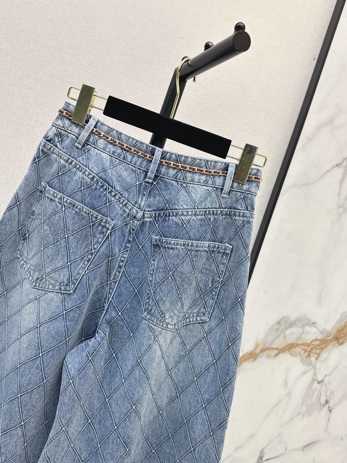 26FW New "Coco Girl" Style: Quilted-Stitch Denim Jeans 🩵