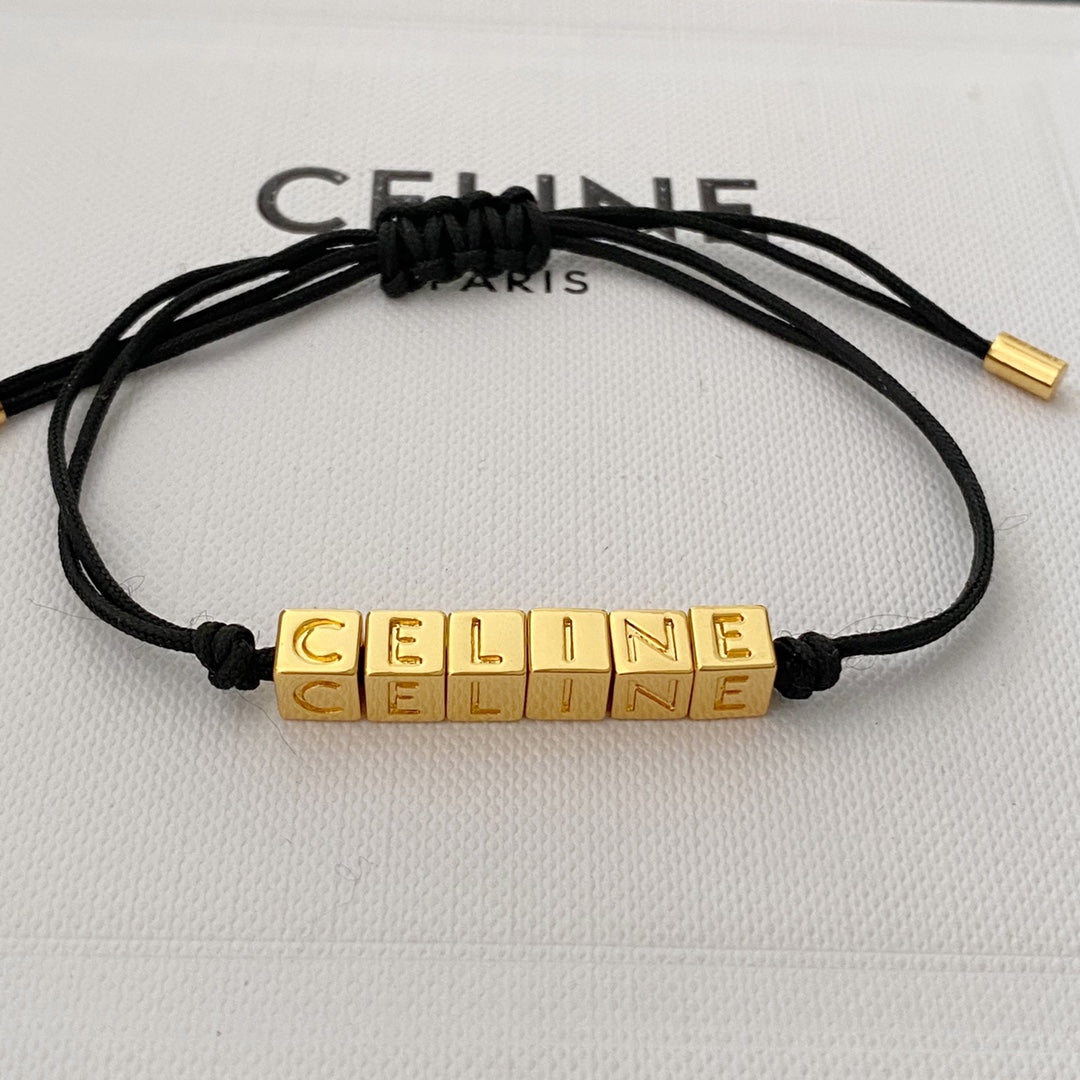26FW New Dice & Letter Woven Cord Bracelet