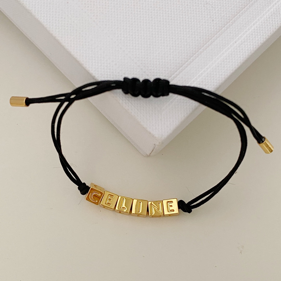 26FW New Dice & Letter Woven Cord Bracelet