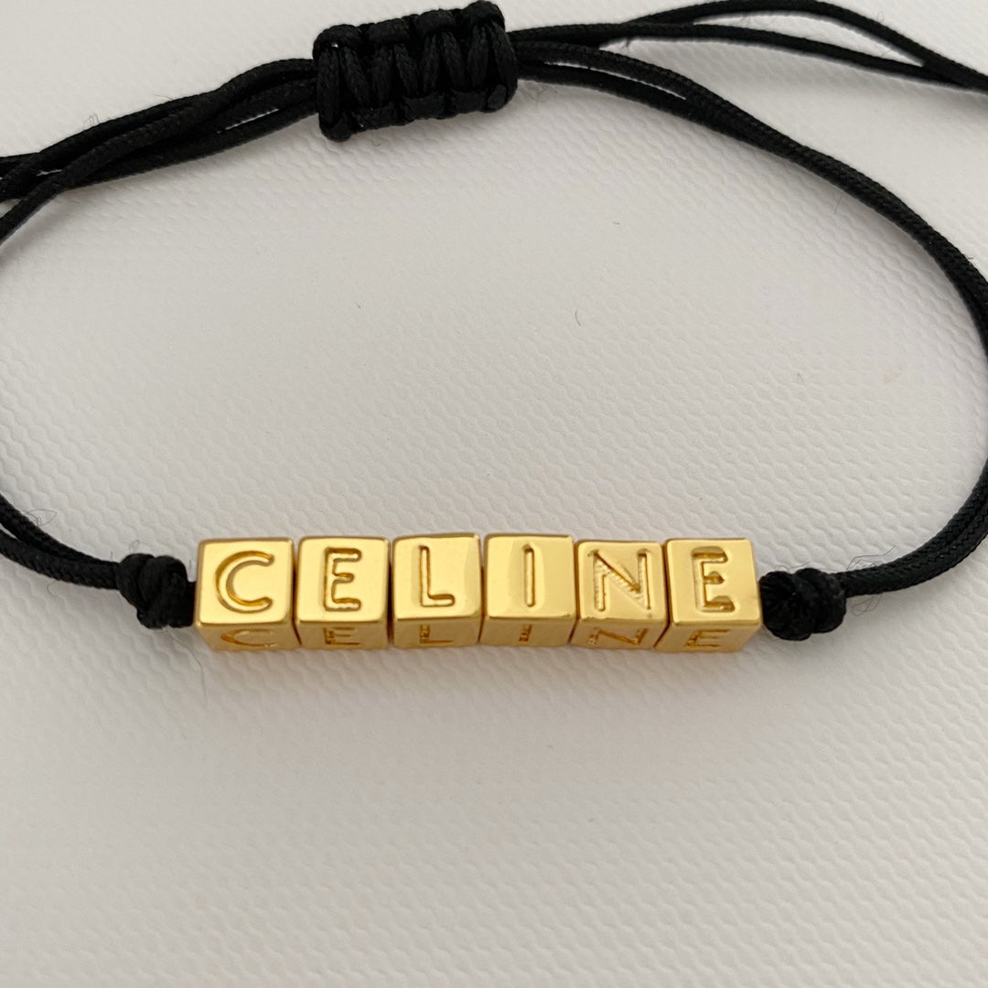 26FW New Dice & Letter Woven Cord Bracelet