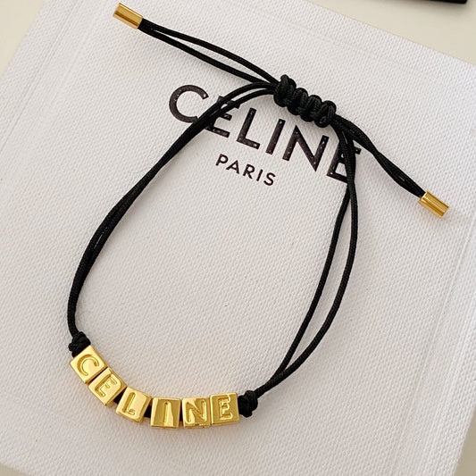 26FW New Dice & Letter Woven Cord Bracelet