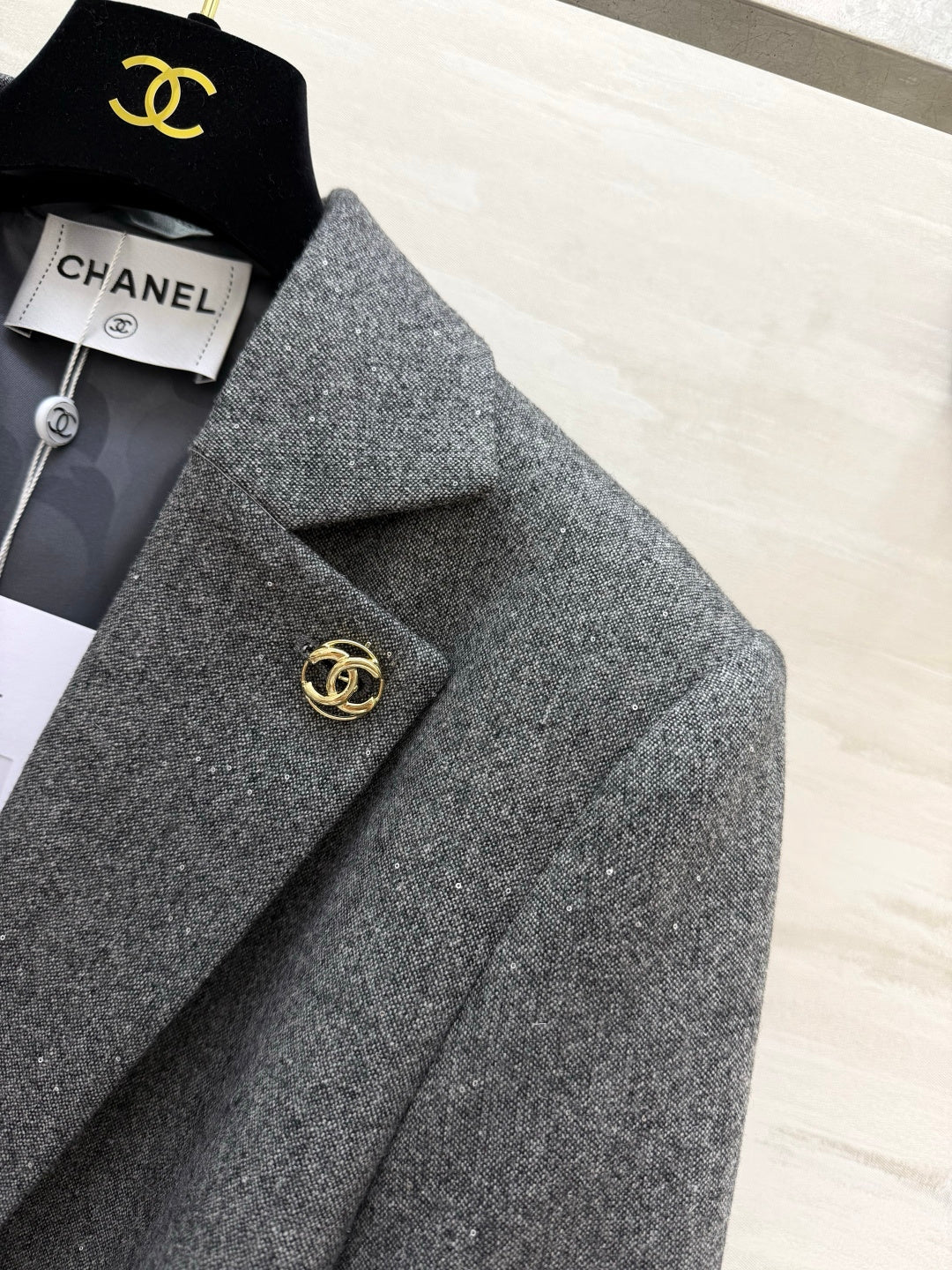 🔥Highest Quality🔥26FW New Grey Shimmer Waist-Defining Blazer (Belt Included) 🤍