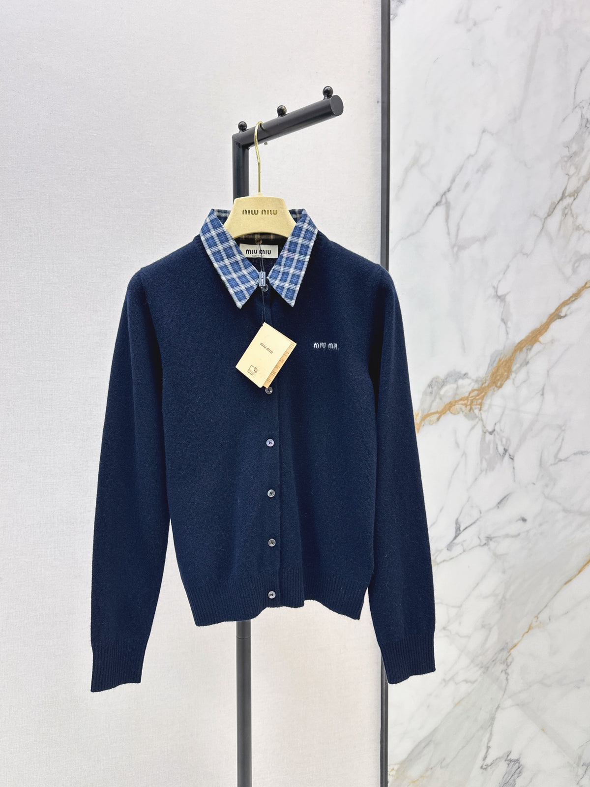 26FW New Preppy-Style Faux-Layered Cashmere Knit Cardigan 🖤