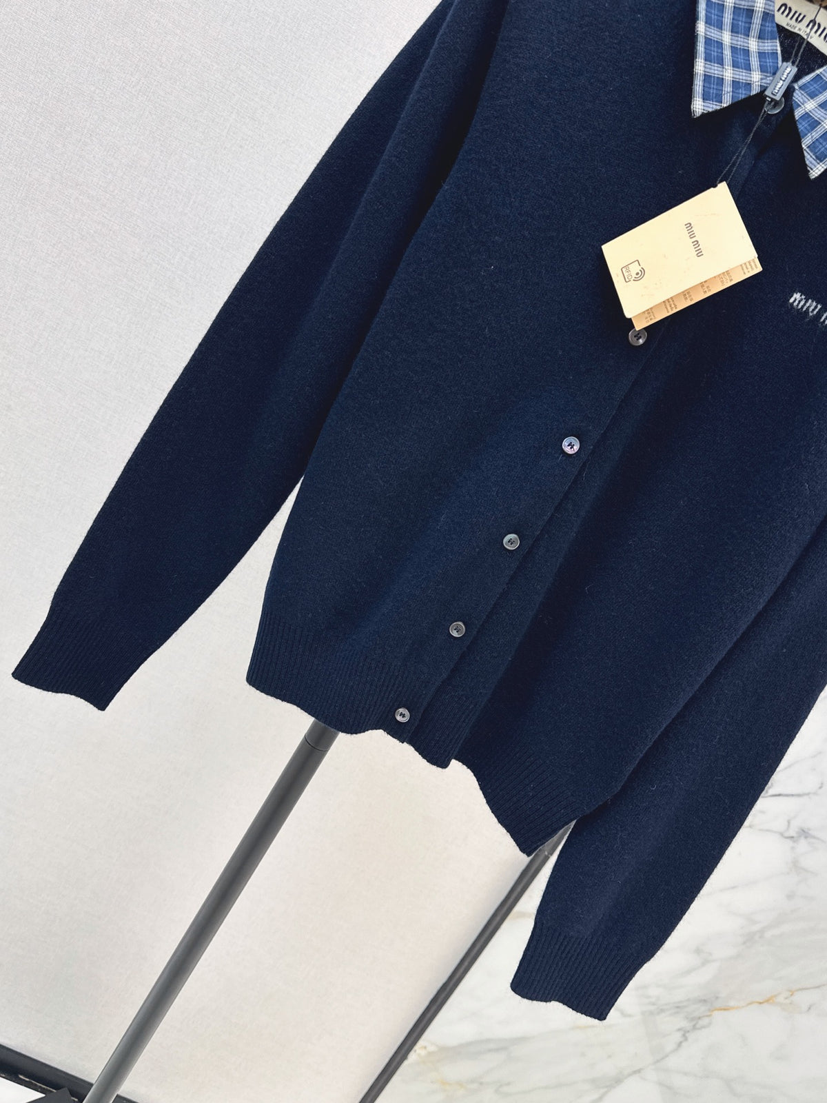 26FW New Preppy-Style Faux-Layered Cashmere Knit Cardigan 🖤