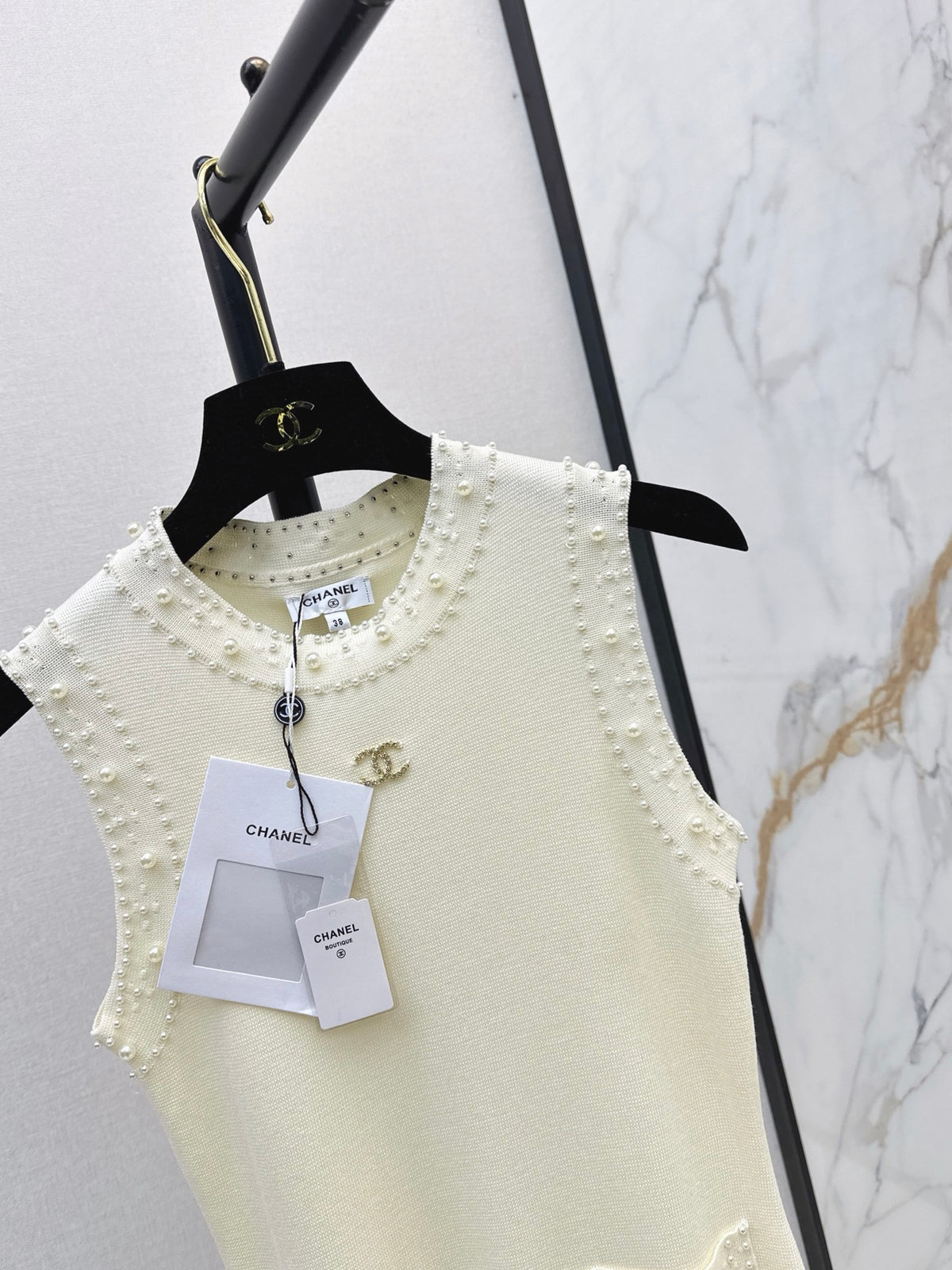 26FW New Beaded Sleeveless Knit Dress 🤍